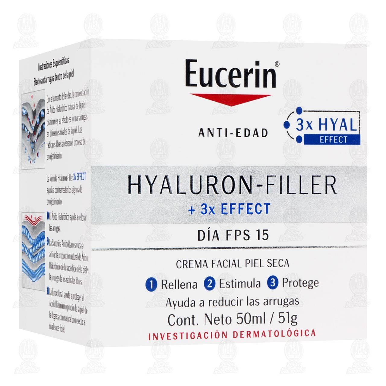 Eucerin Crema Facial de Día FPS 15 Hyaluron Filler +3x Effect Piel Seca, 50 ml. image number 0