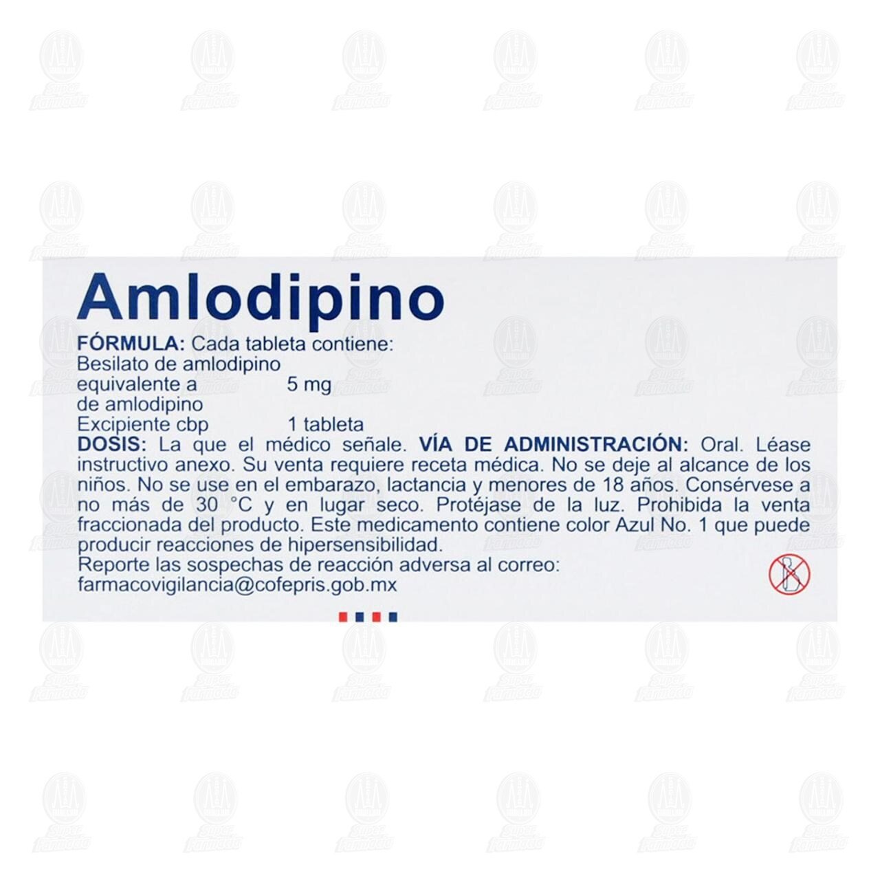 Amlodipino 5 mg, 30 Tabletas Pharmalife. de PHARMALIFE | Farmacias