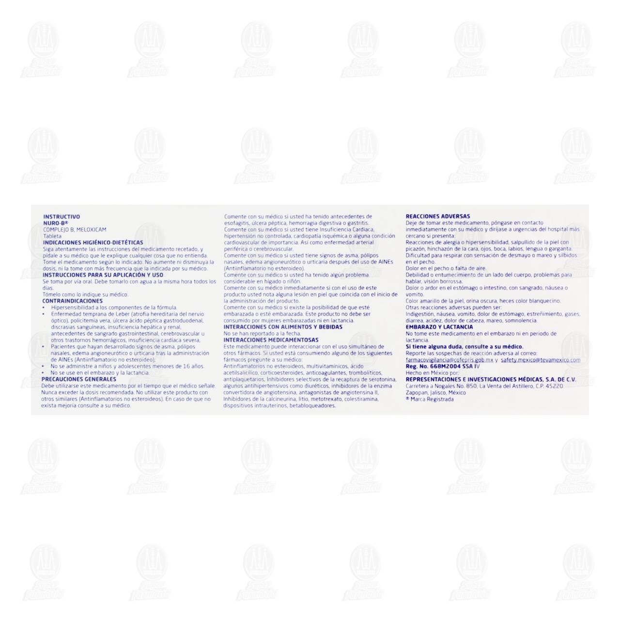 Nuro-B 15 mg, 10 Tabletas. image number 2