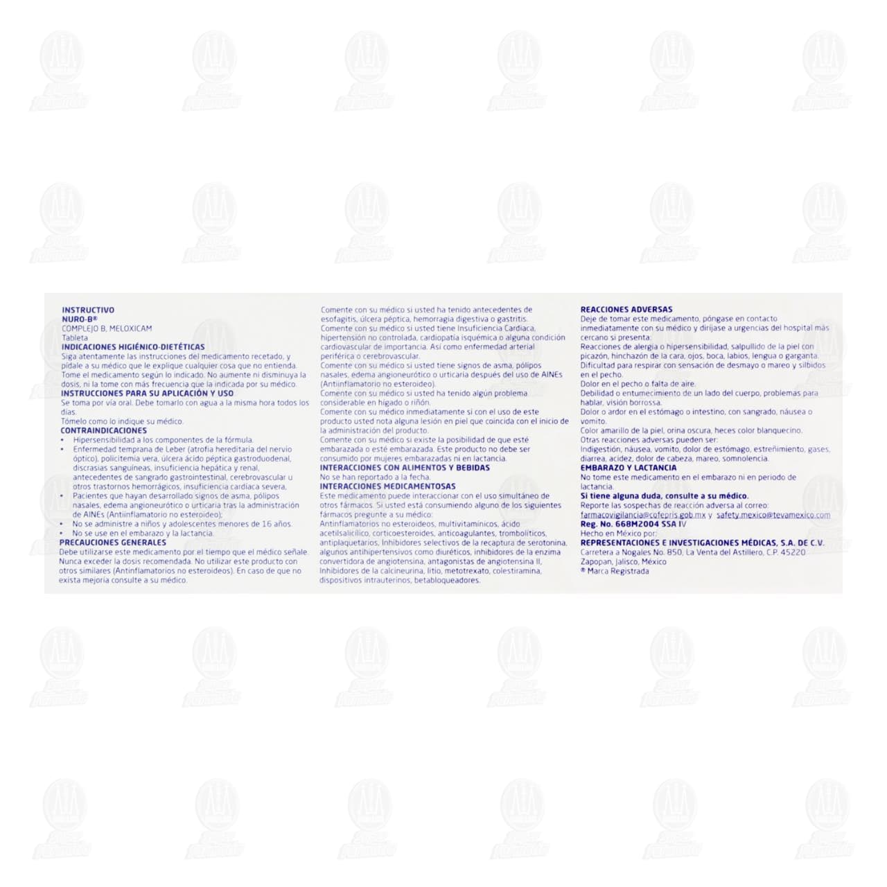 Nuro-B 15 mg, 10 Tabletas. image number 2