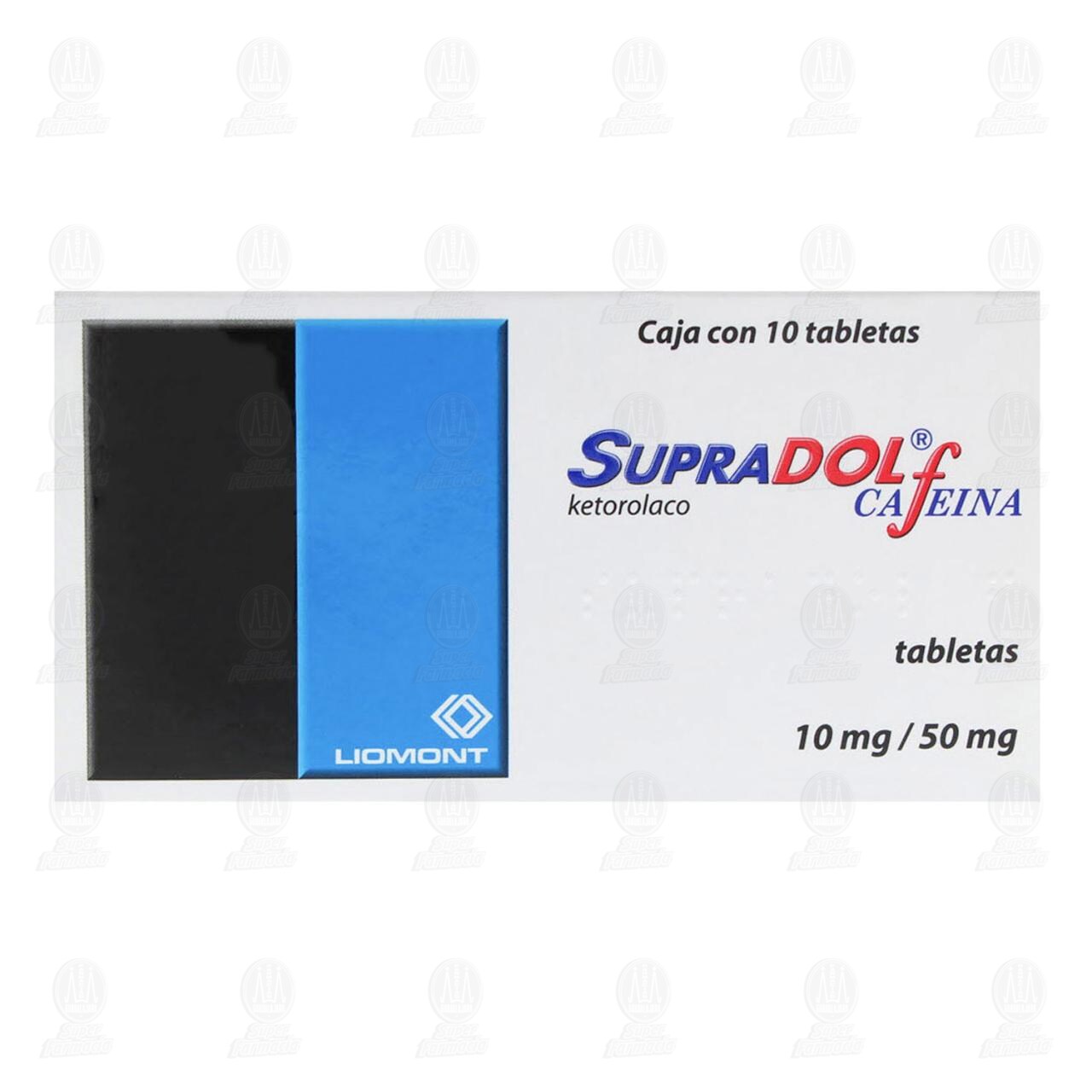 Supradol Cafe&iacute;na 10mg/50mg, 10 Tabletas. image number 1