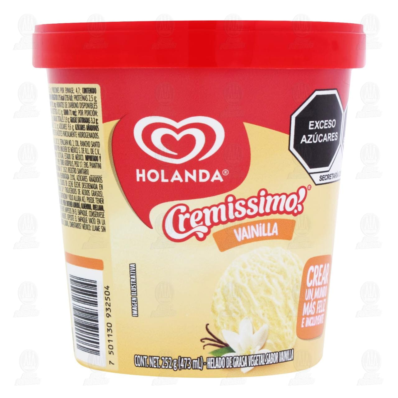 Helado Holanda Cremissimo Vainilla, 473 ml. image number 0