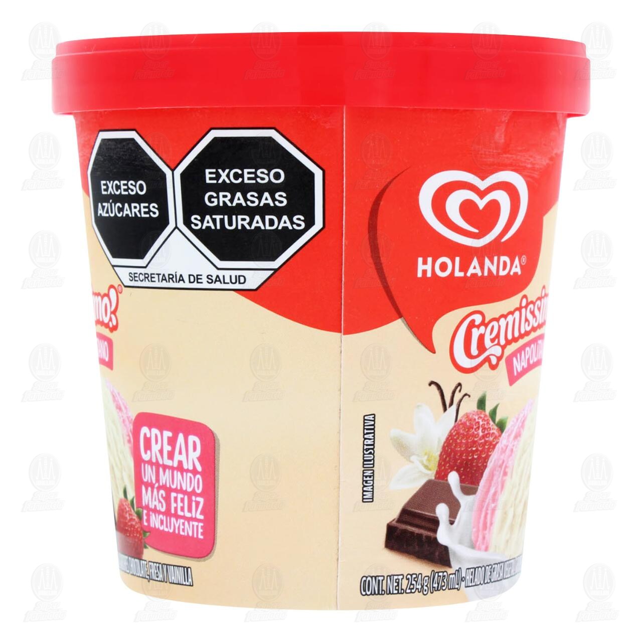 Helado Holanda Cremissimo Napolitano, 473 ml. image number 2