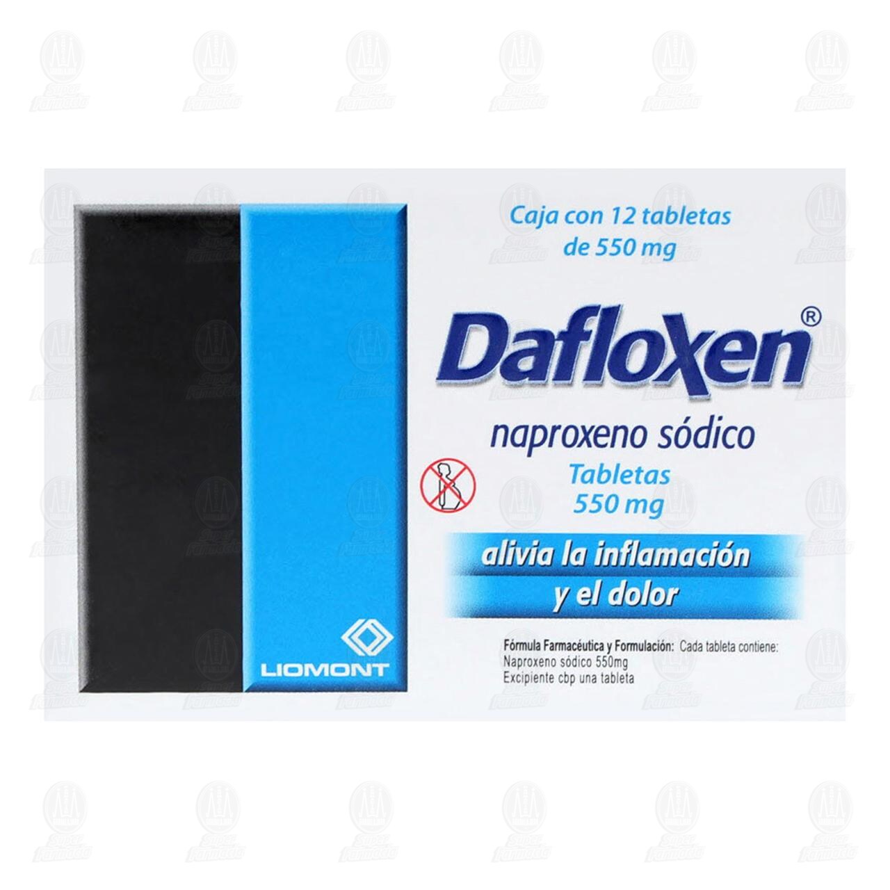 Dafloxen 550 mg, 12 Tabletas. image number 2