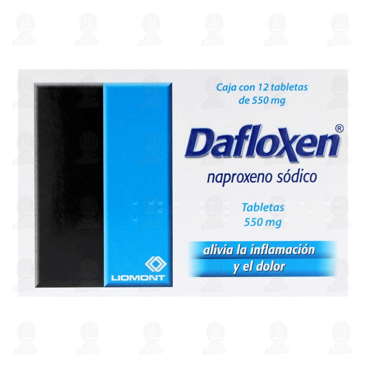 Dafloxen 550 mg, 12 Tabletas. image number 1