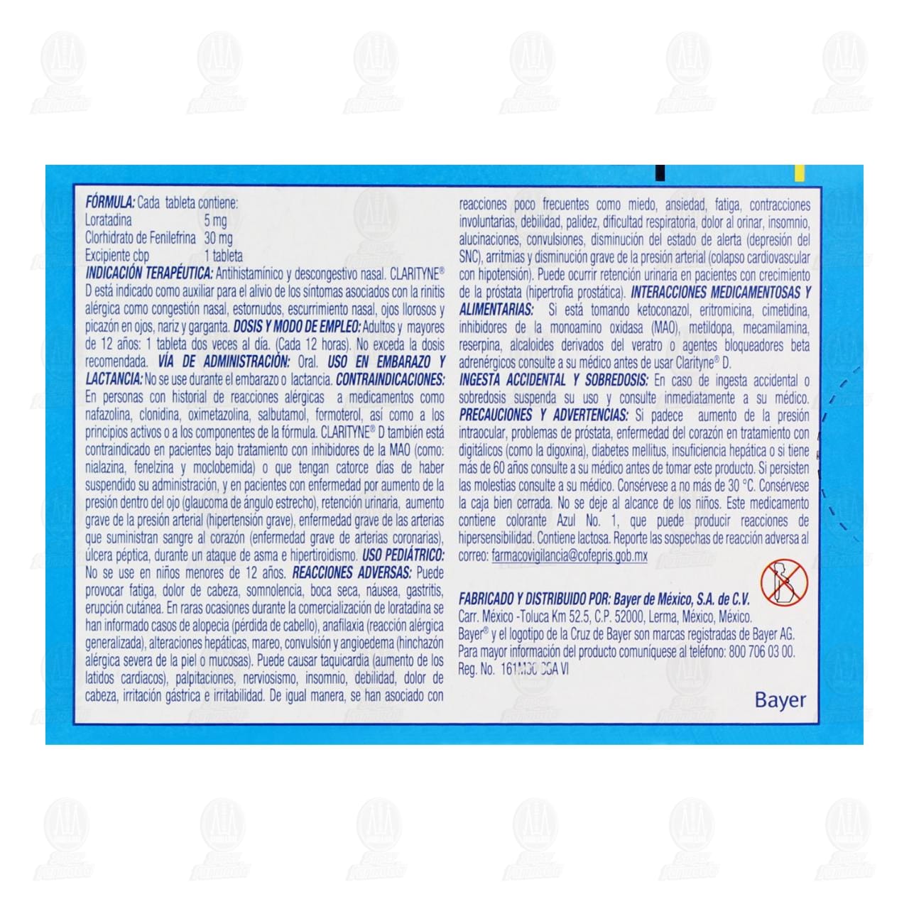 Clarityne D Alivio de Alergias y Congesti&oacute;n Nasal 5mg/30mg, 20 Tabletas. image number 2