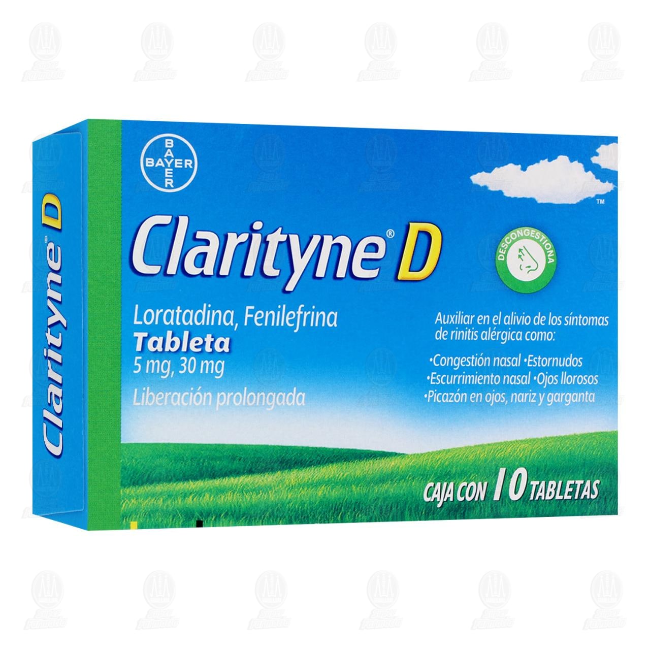 Clarityne-D Tabletas Alivio y Congestión Nasal 5mg, 10 Tabletas. image number 0