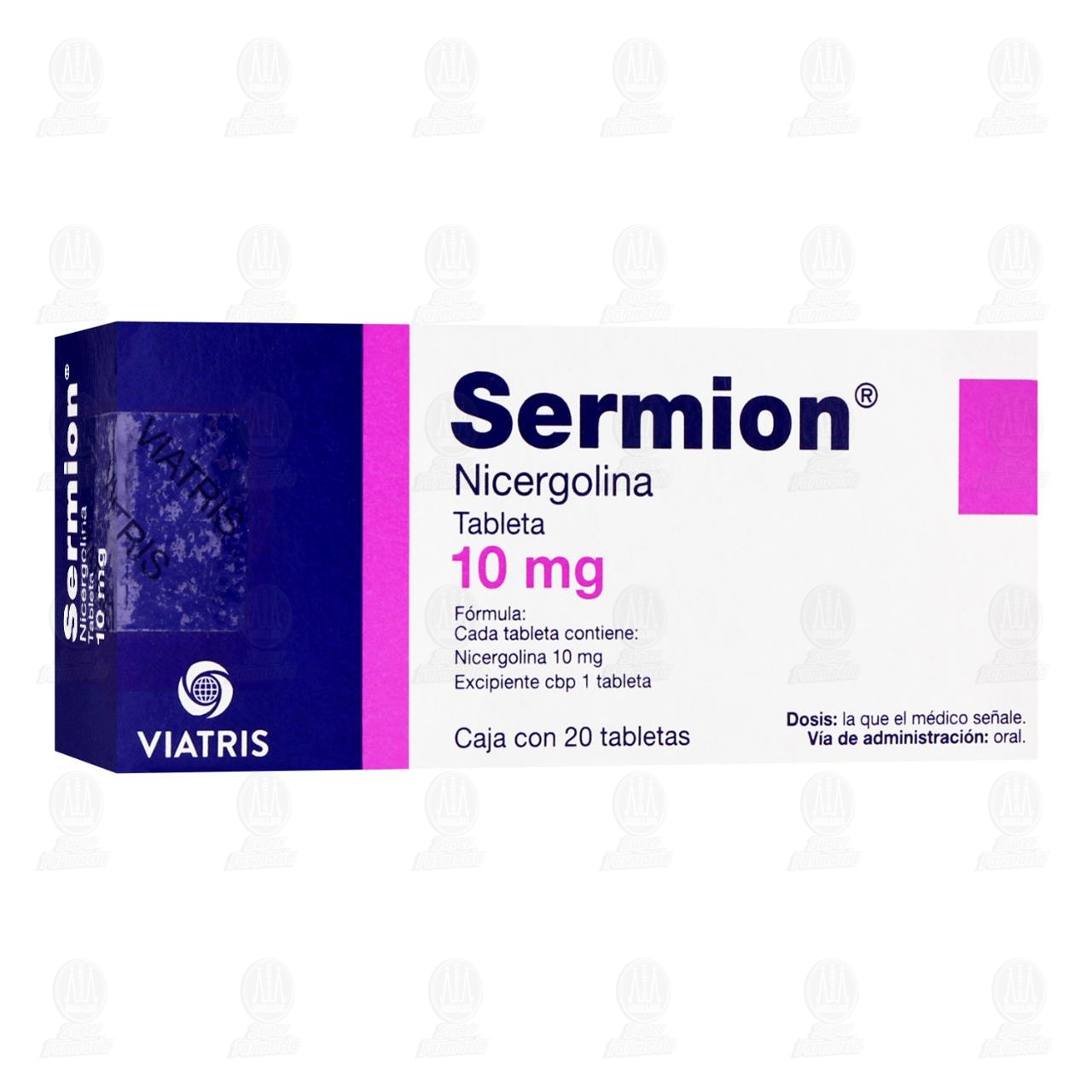 Sermion 10 mg, 20 Tabletas. image number 0