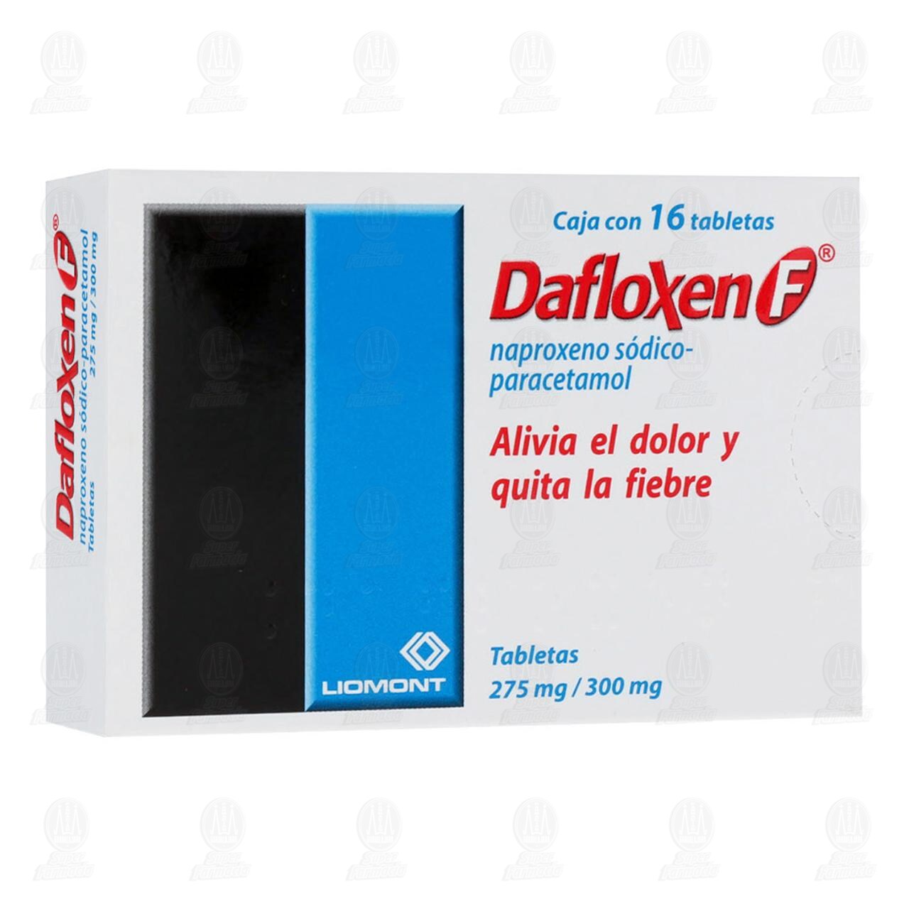 Dafloxen F 275mg/300mg, 16 Tabletas. image number 0