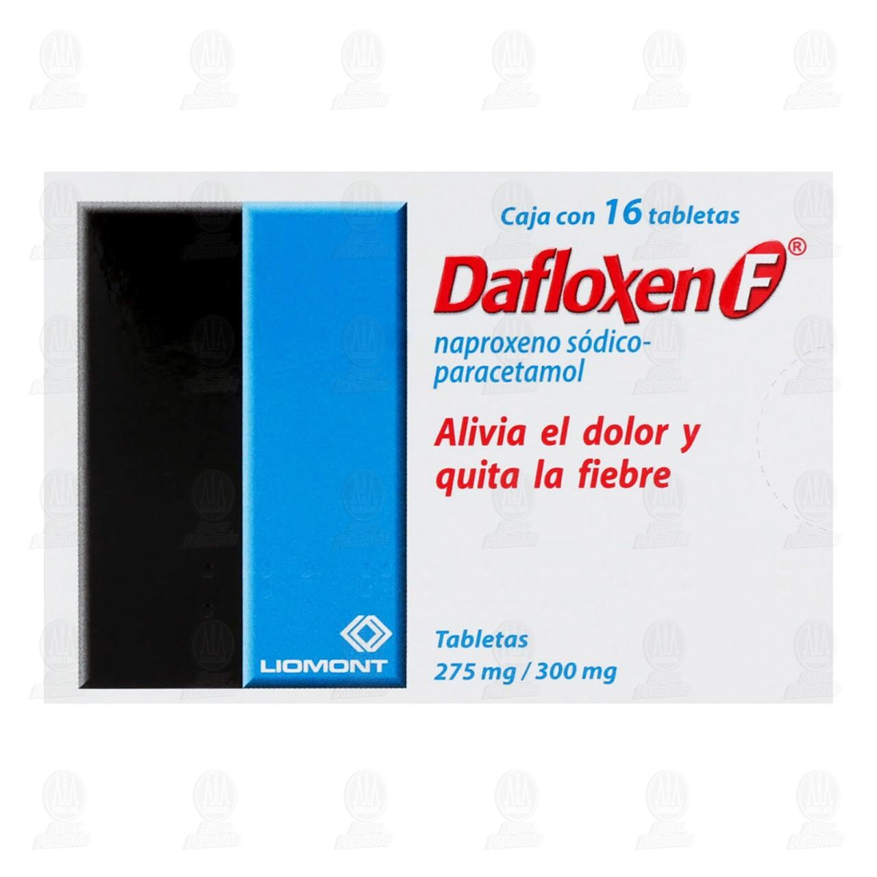 Dafloxen F 275mg/300mg, 16 Tabletas. image number 1