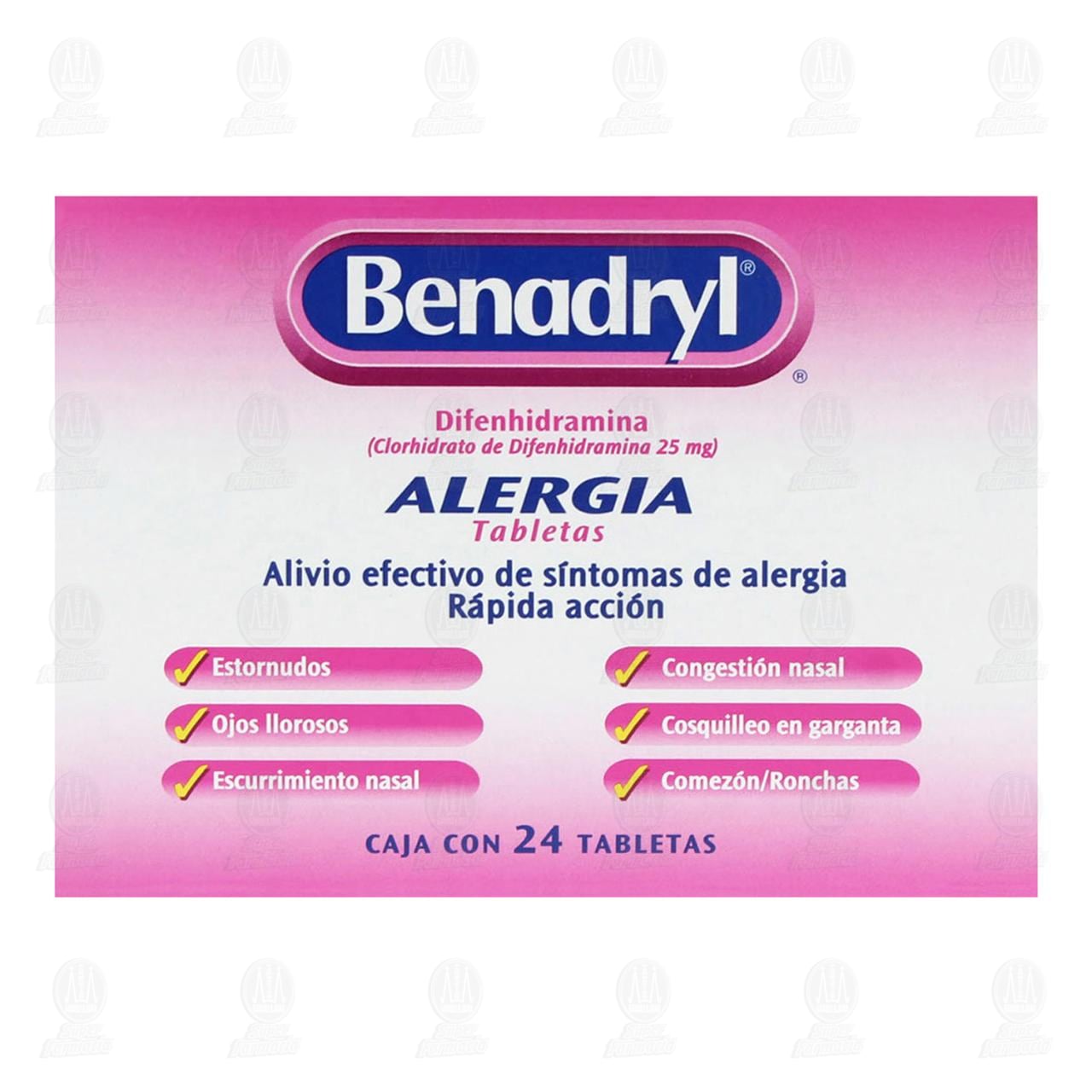Antihistam&iacute;nico Benadryl 24 Tableta, 25 mg. image number 1