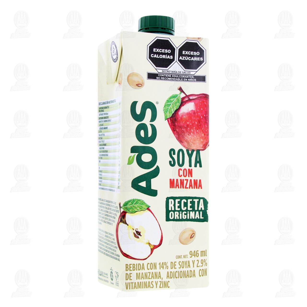 Bebida Ades Soya con Manzana, 946 ml.