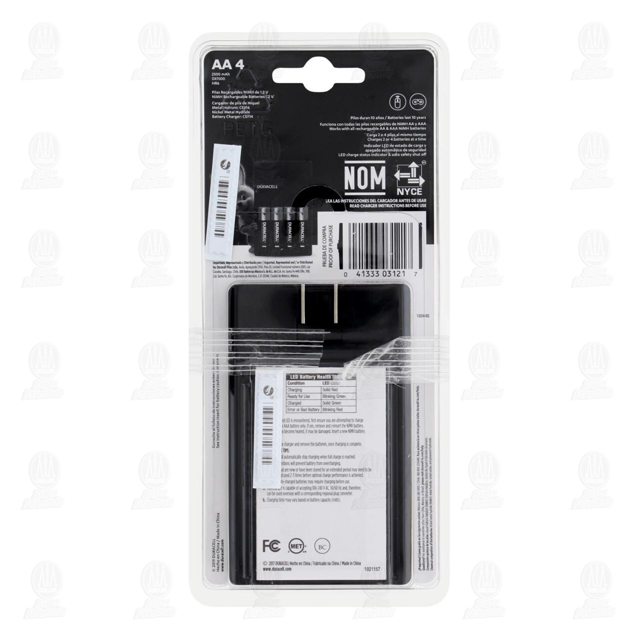 Cargador Duracell Cargador + Pilas AA, 2 pzas. image number 1