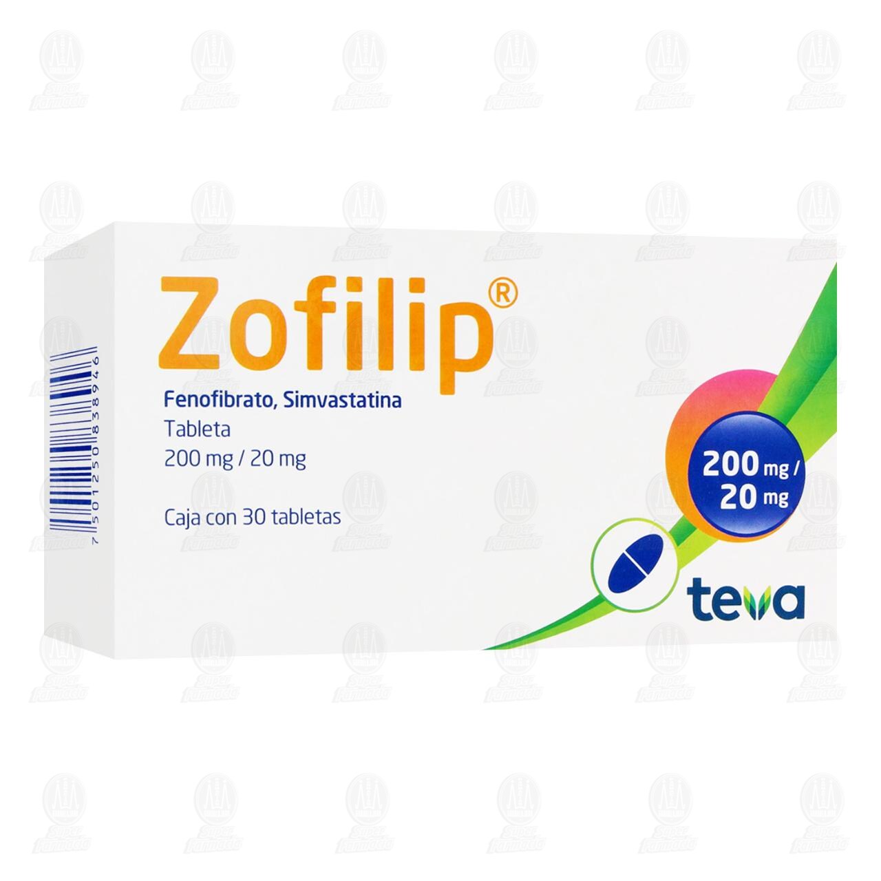 Zofilip 200mg/20mg, 30 Tabletas. image number 0