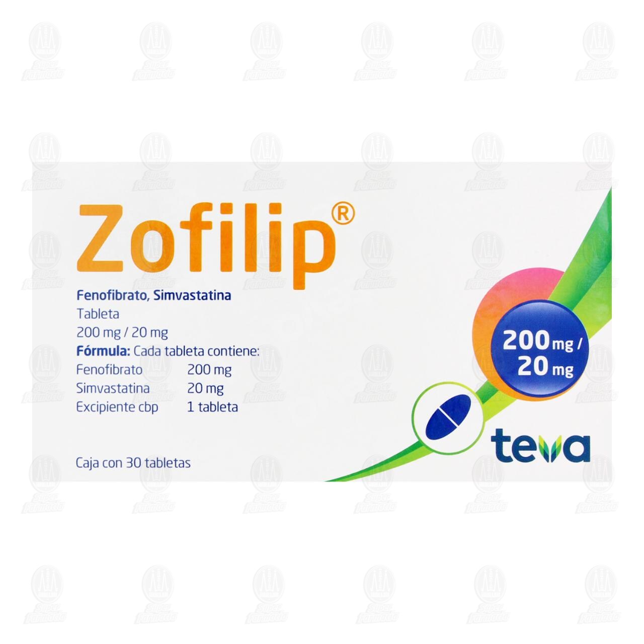 Zofilip 200mg/20mg, 30 Tabletas. image number 2