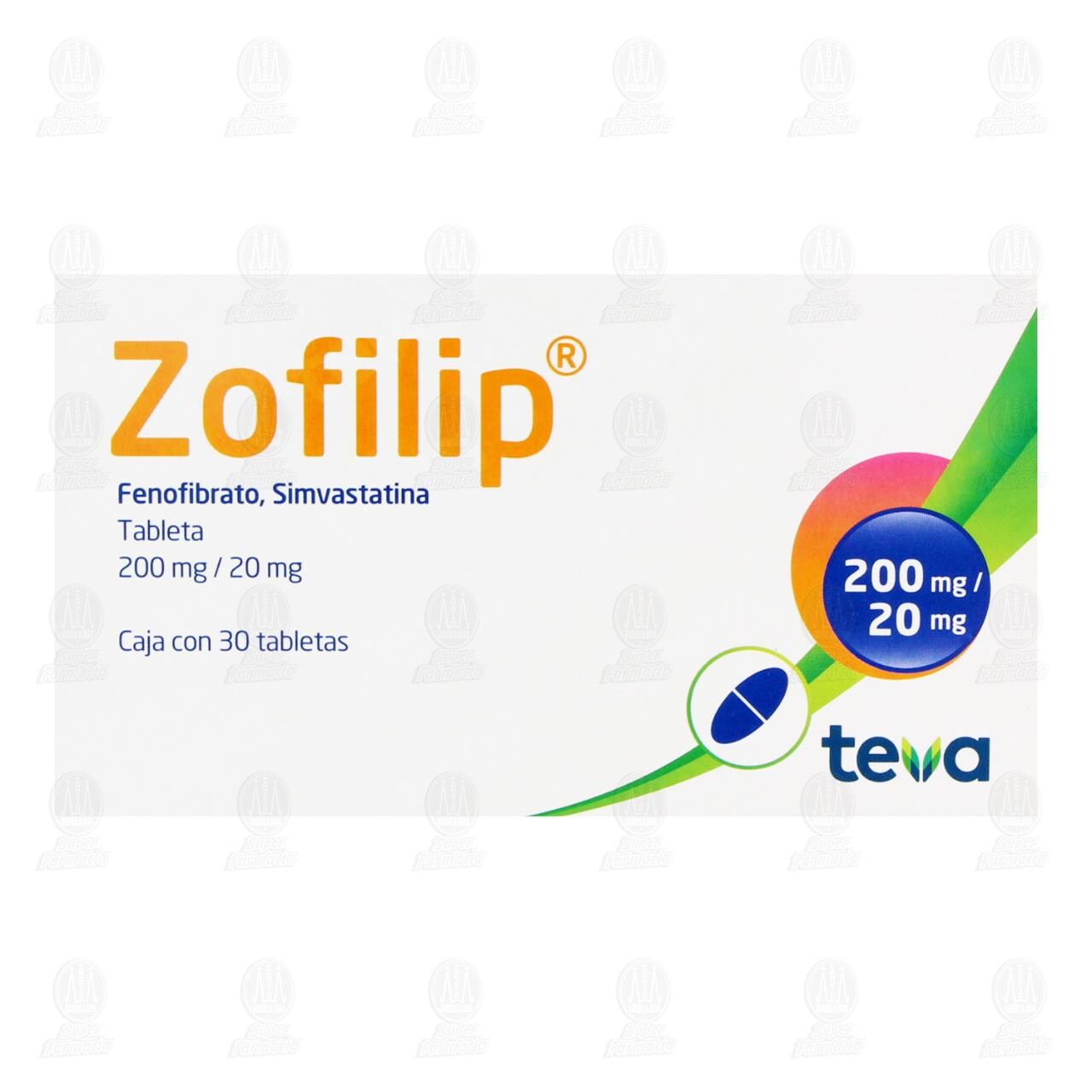Zofilip 200mg/20mg, 30 Tabletas. image number 1