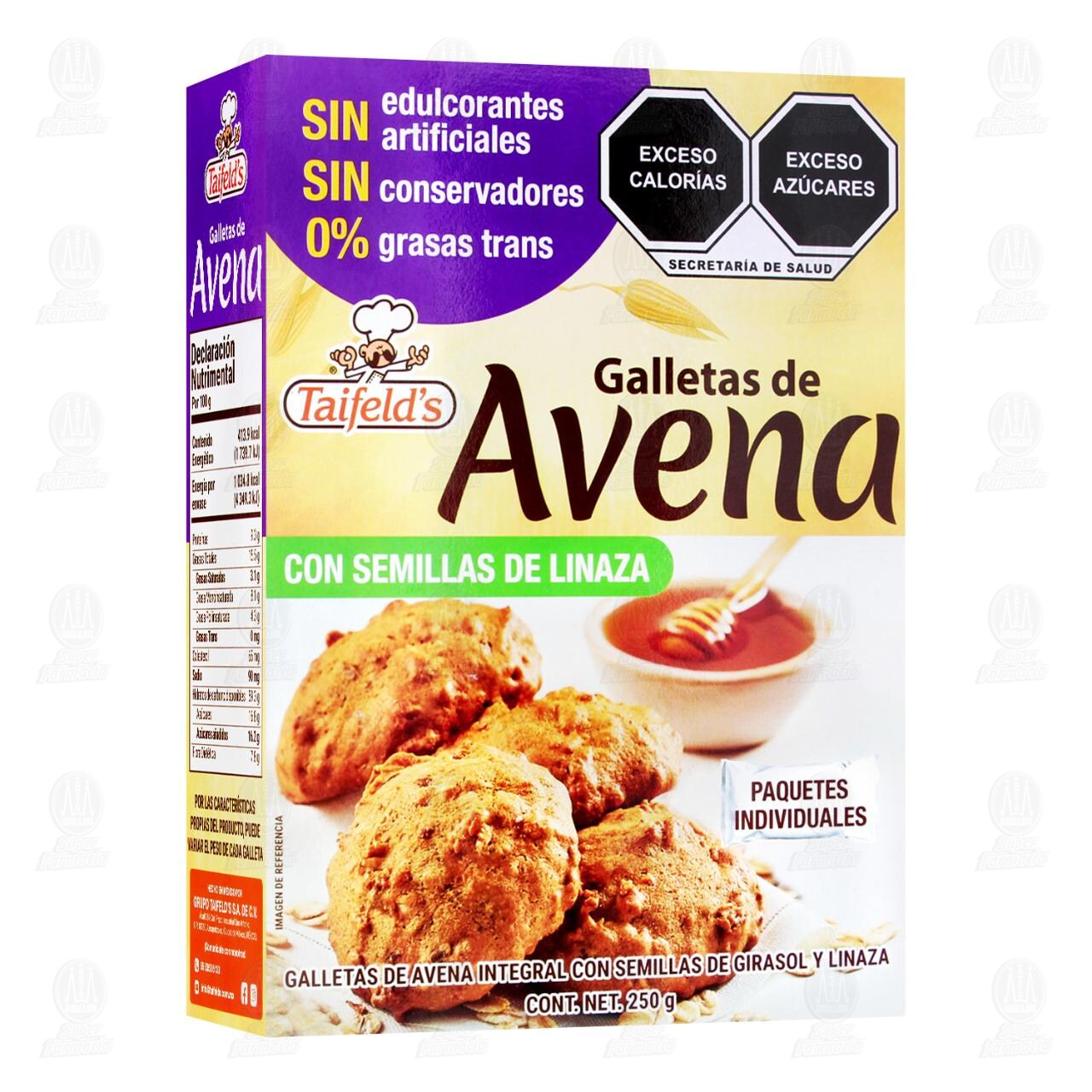 Galletas Taifeld's de Avena con Semillas de Linaza, 250 gr. image number 0