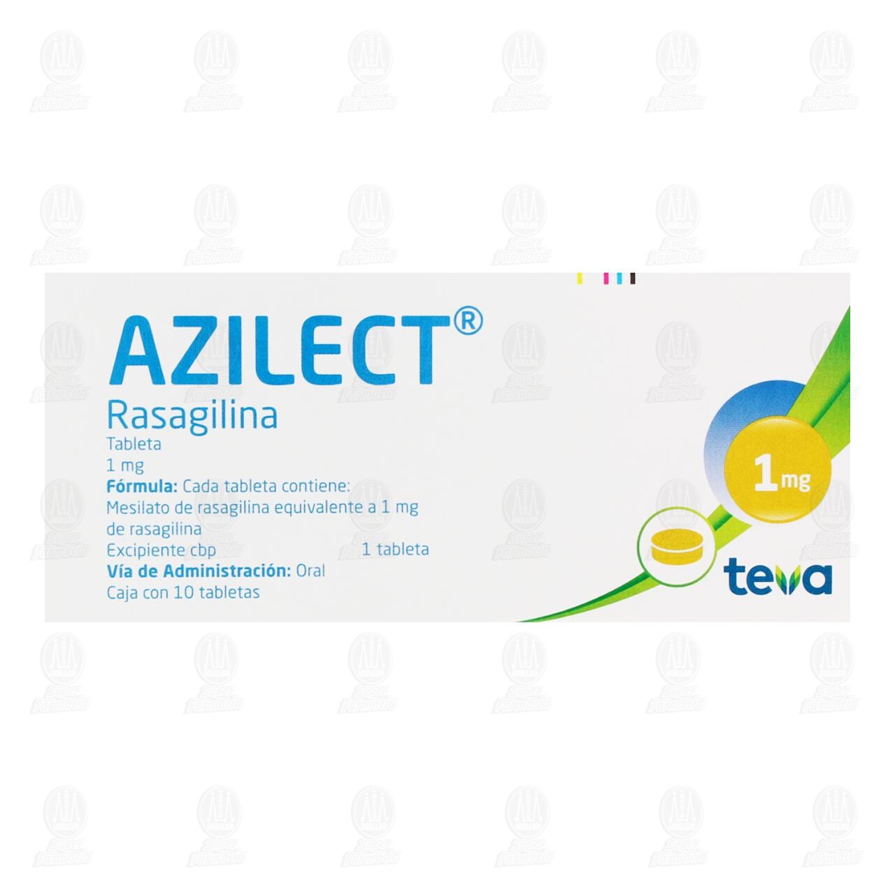 Azilect 1 mg, 10 Tabletas. image number 2
