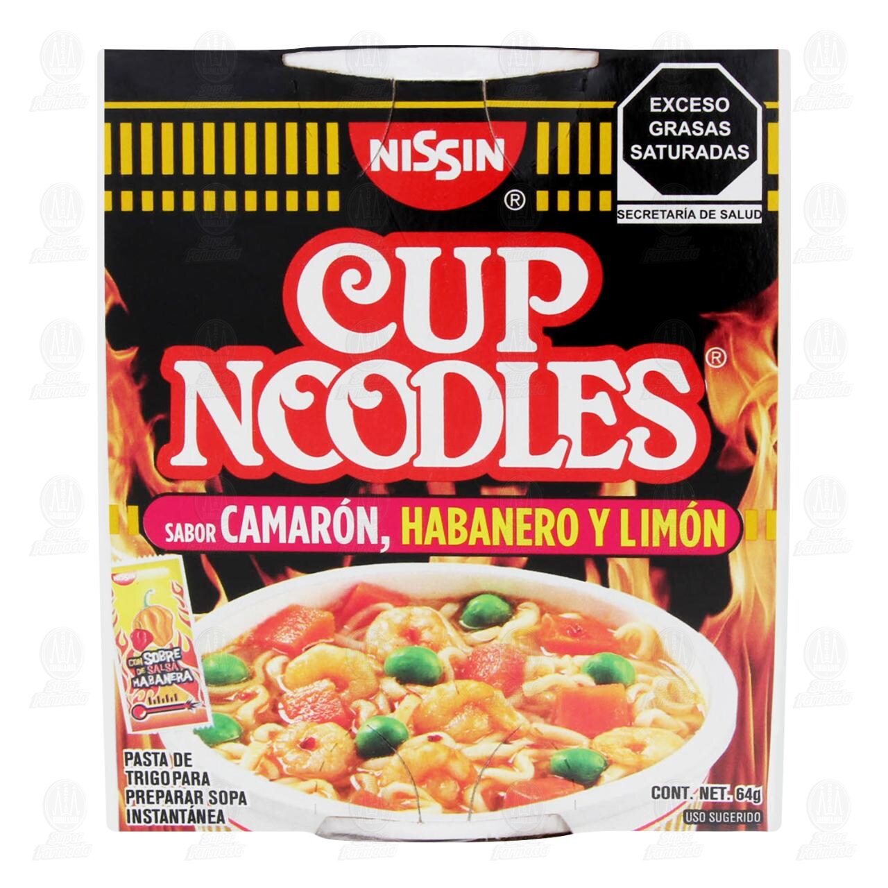 Pasta Nissin Cup Noodles Camarón, Habanero y Limón, 64 gr. image number 1