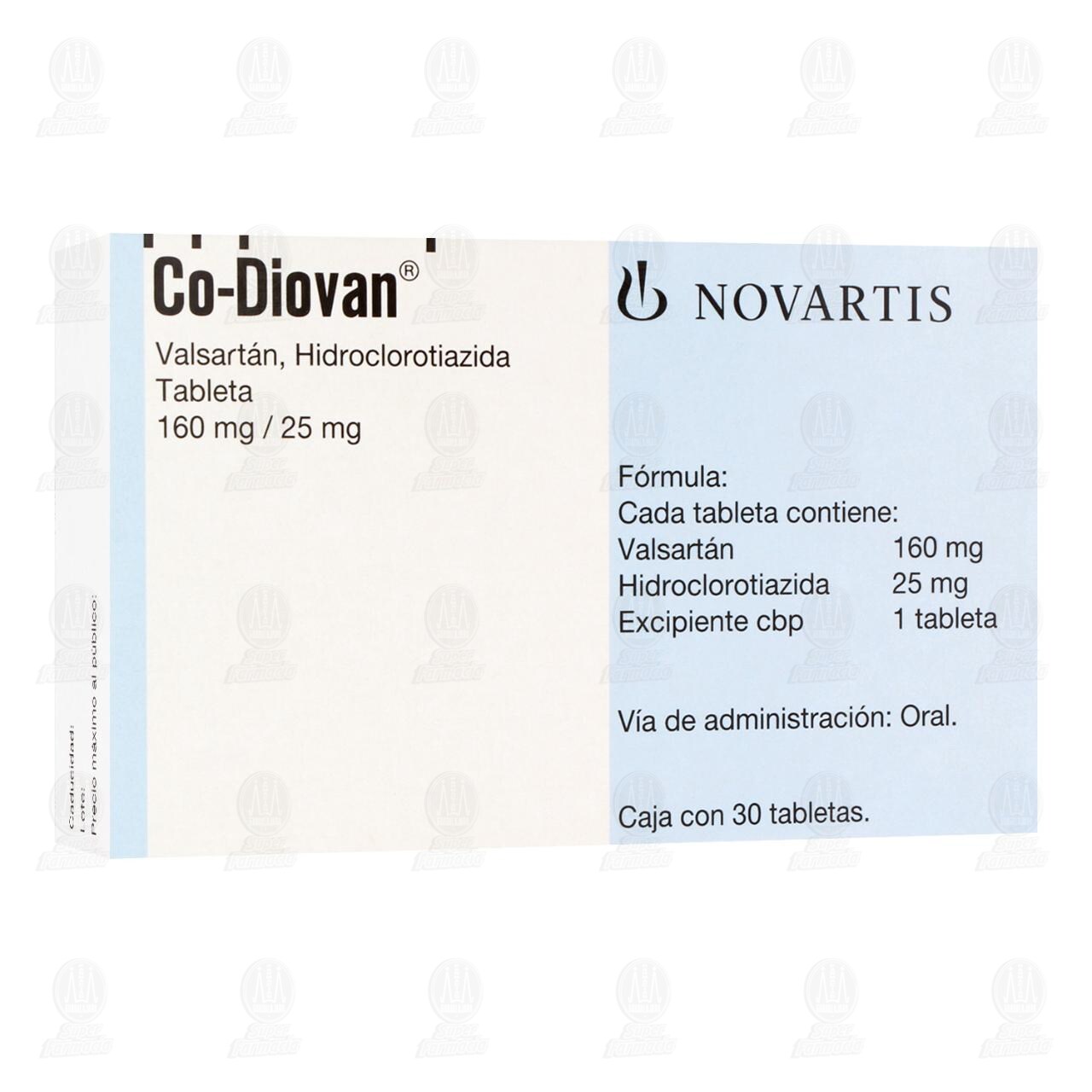 Co-Diovan 160mg/25mg, 30 Tabletas. image number 0