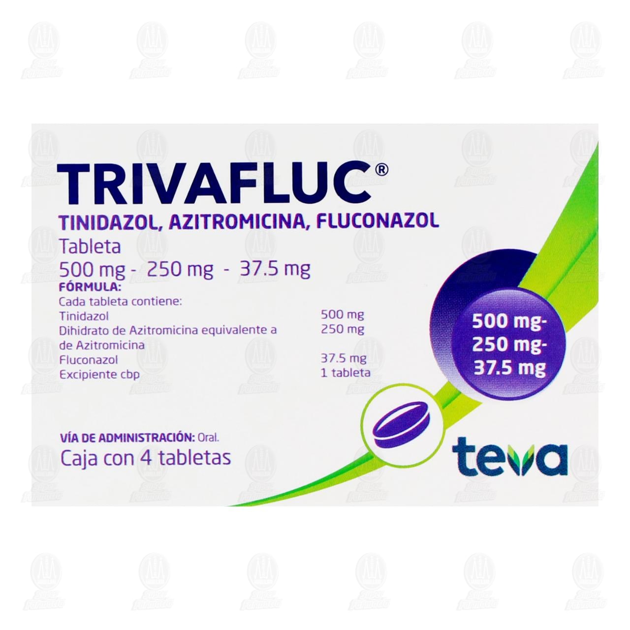 Trivafluc 500mg/250mg/37.5mg, 4 Tabletas. image number 2