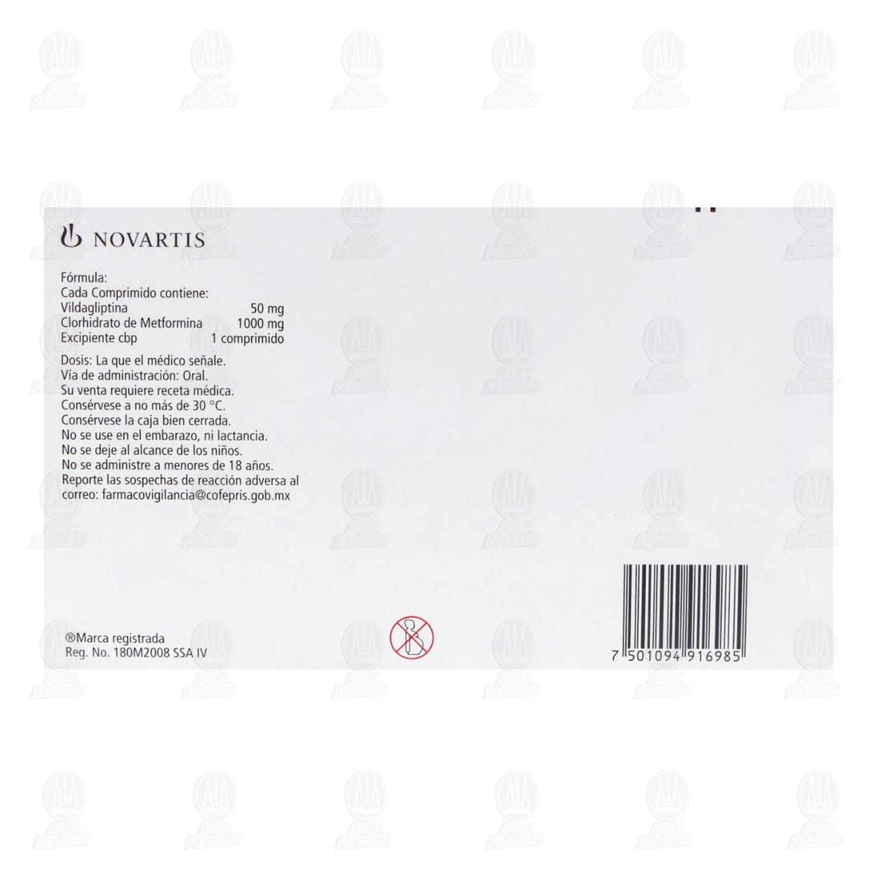 Galvus Met 50mg/1000mg, 30 Comprimidos. image number 2