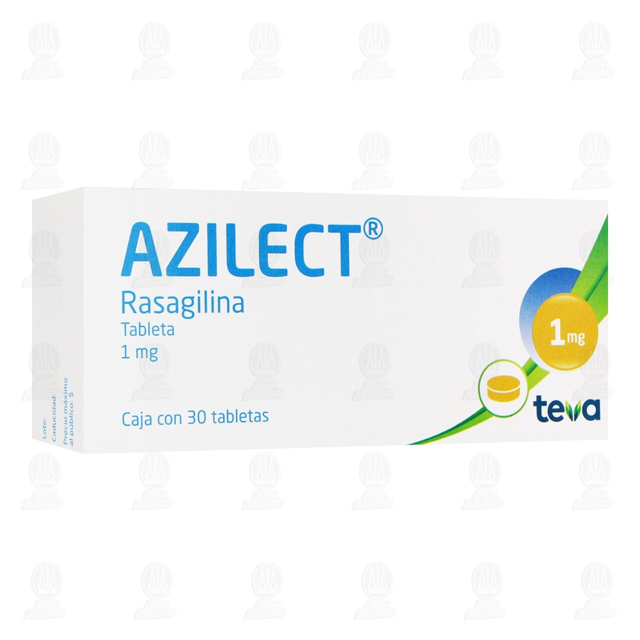 Azilect 1 mg, 30 Tabletas. image number 0