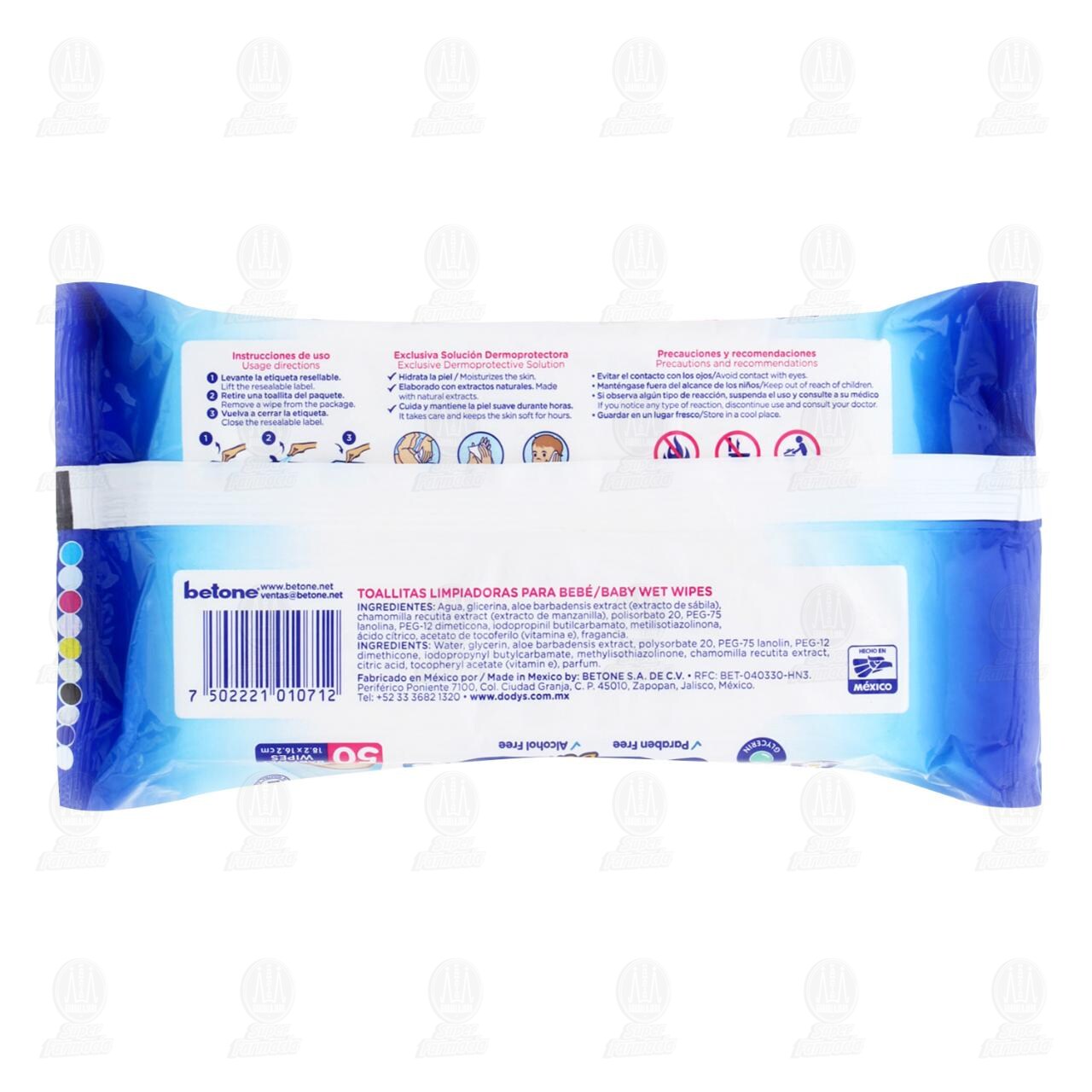 Toallitas para Beb&eacute; Dody's Dermo Active Hipoalerg&eacute;nicas, 50 pzas. image number 1