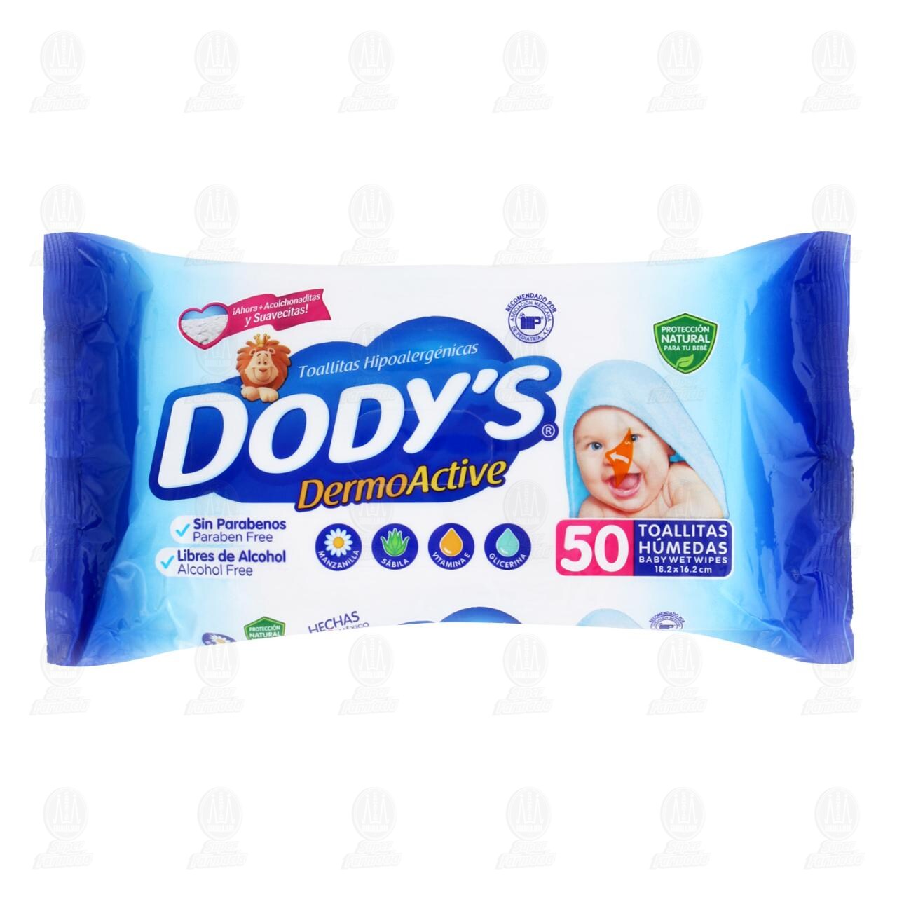 Toallitas para Beb&eacute; Dody's Dermo Active Hipoalerg&eacute;nicas, 50 pzas. image number 0