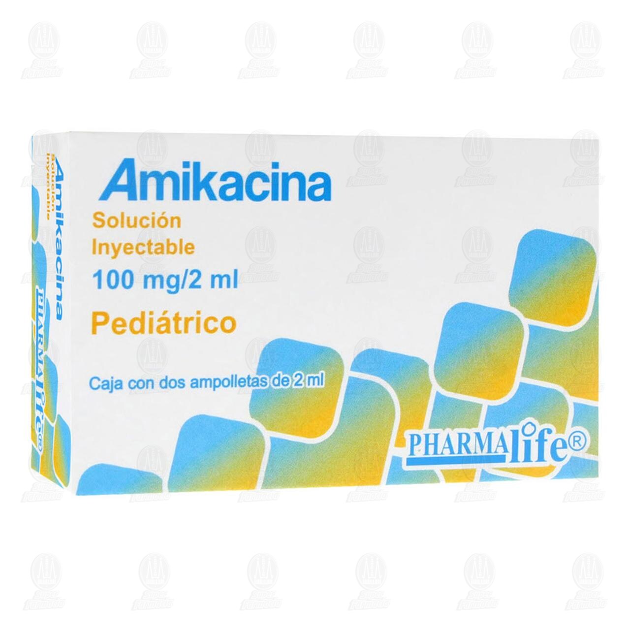 Amikacina Pedi&aacute;trico 100mg/2ml, Soluci&oacute;n Inyectable 2 Ampolletas Pharmalife.