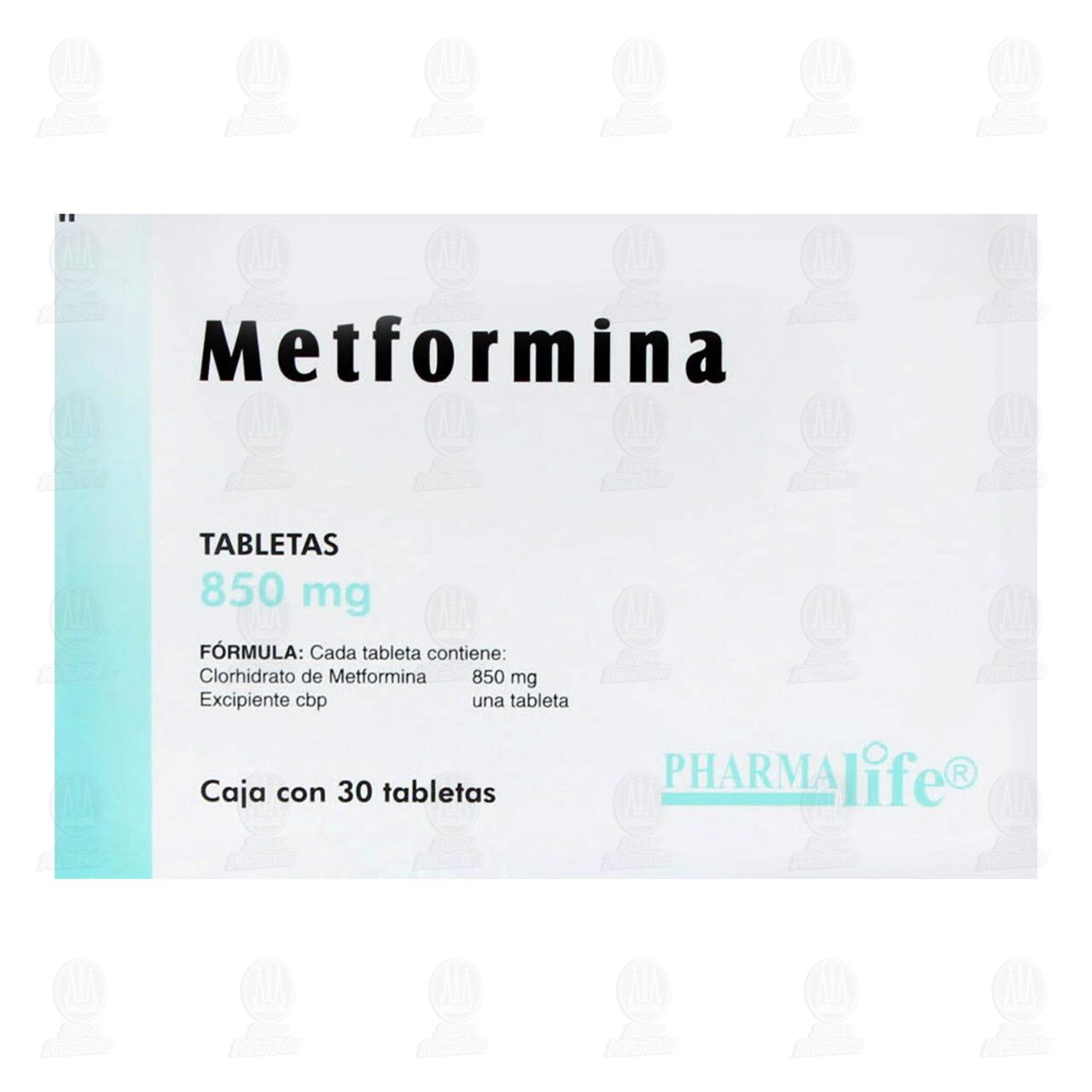Metformina 850 mg, 30 Tabletas Pharmalife. image number 2