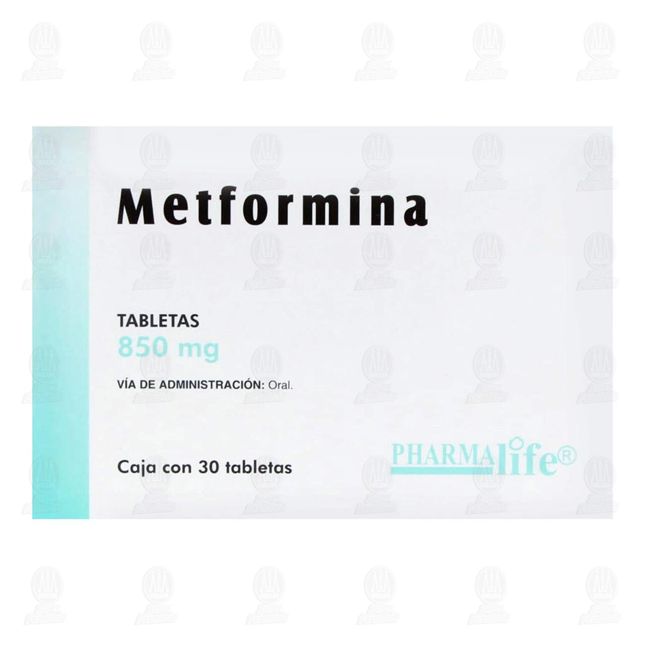 Metformina 850 mg, 30 Tabletas Pharmalife. image number 1