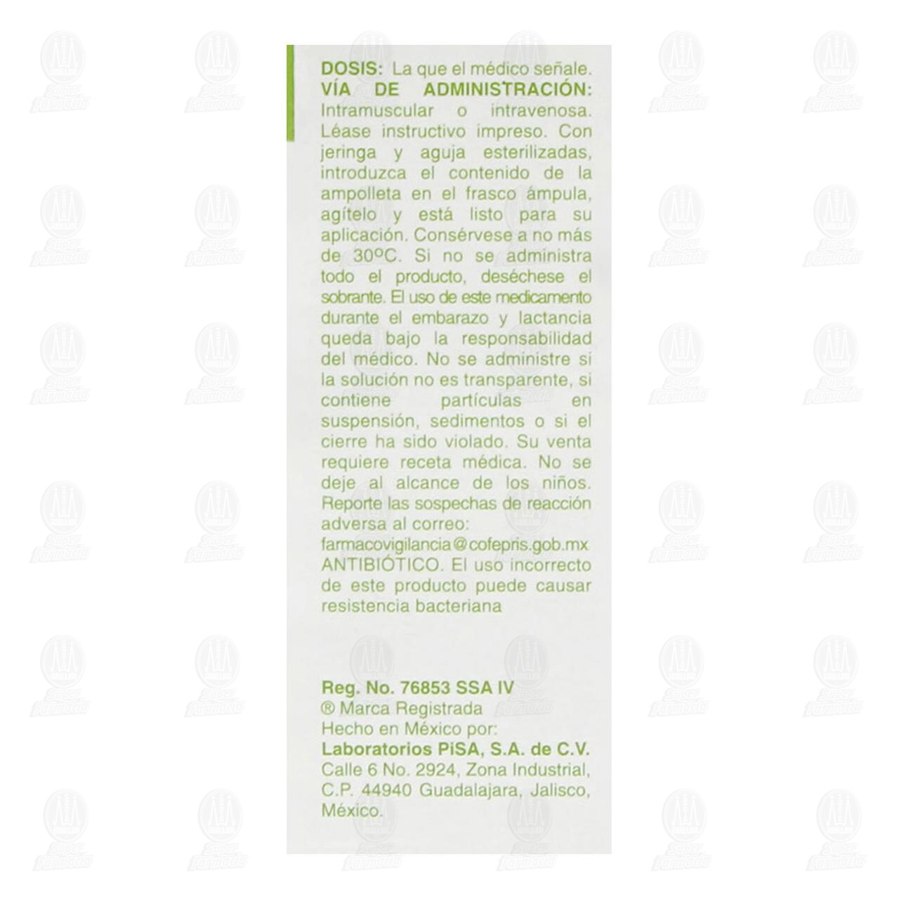 Ampicilina 500 mg, Soluci&oacute;n Inyectable 2 ml Pharmalife. image number 2