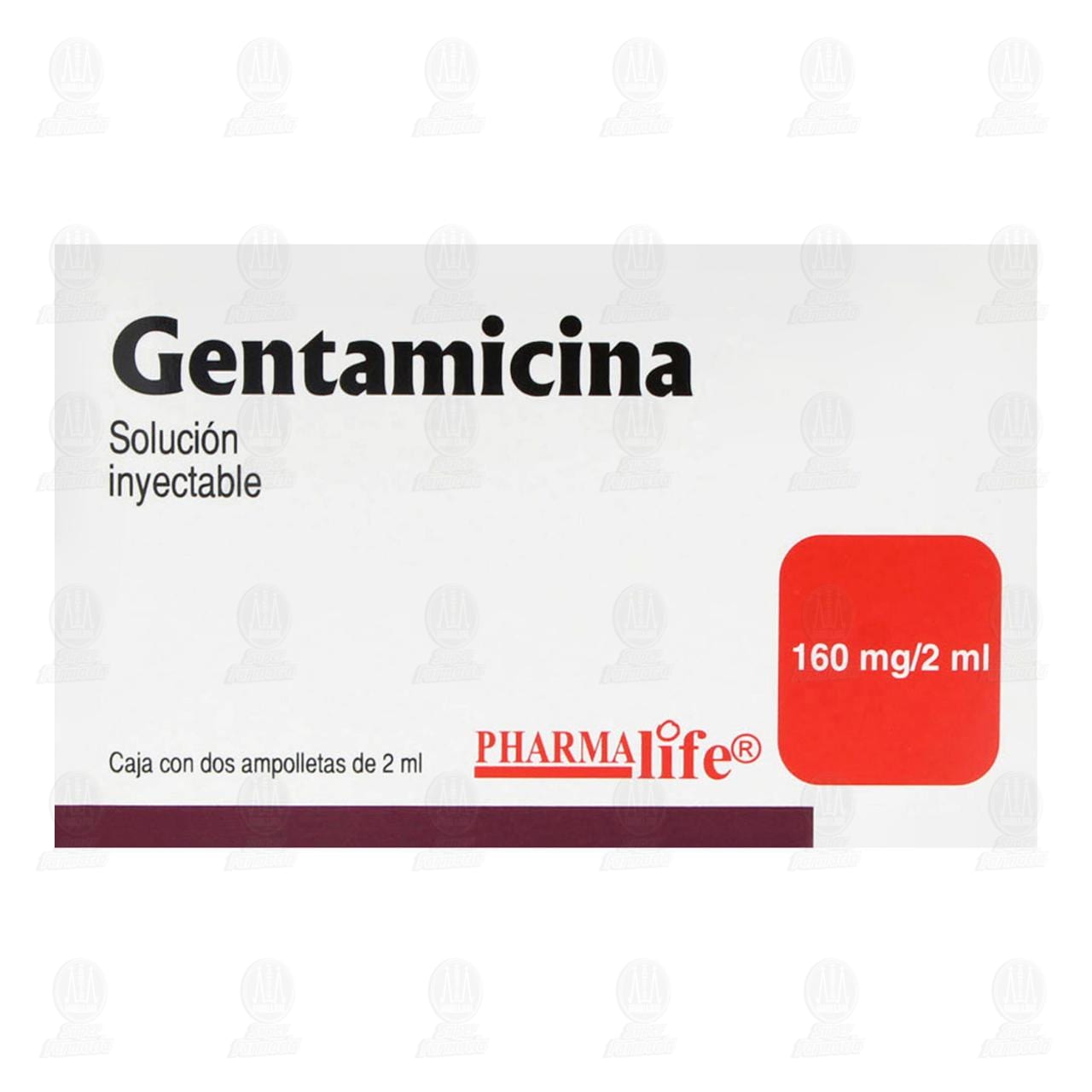 Gentamicina 160mg/2ml Soluci&oacute;n Inyectable, 2 Ampolletas Pharmalife. image number 1