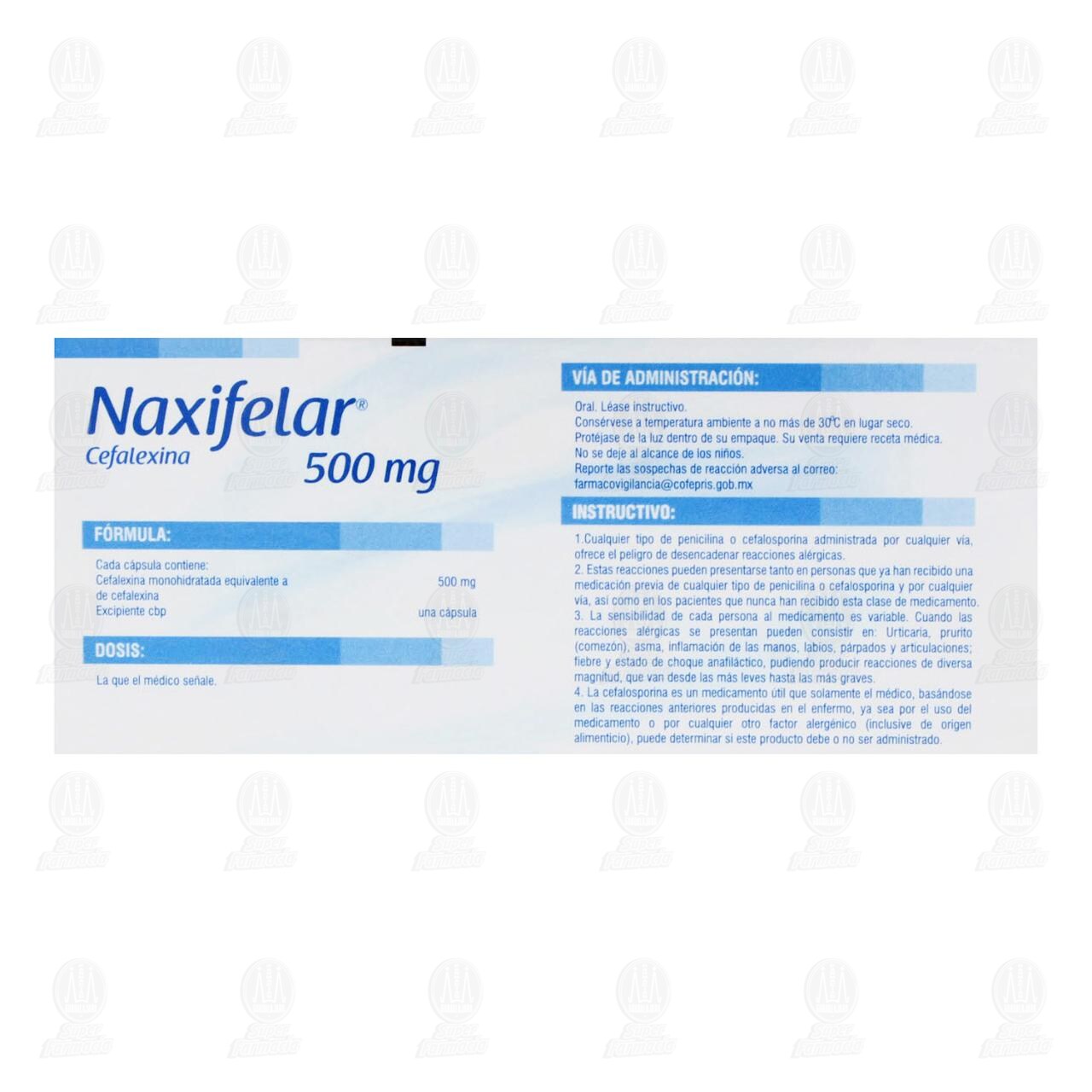 Naxifelar 500 mg, 20 C&aacute;psulas. image number 2
