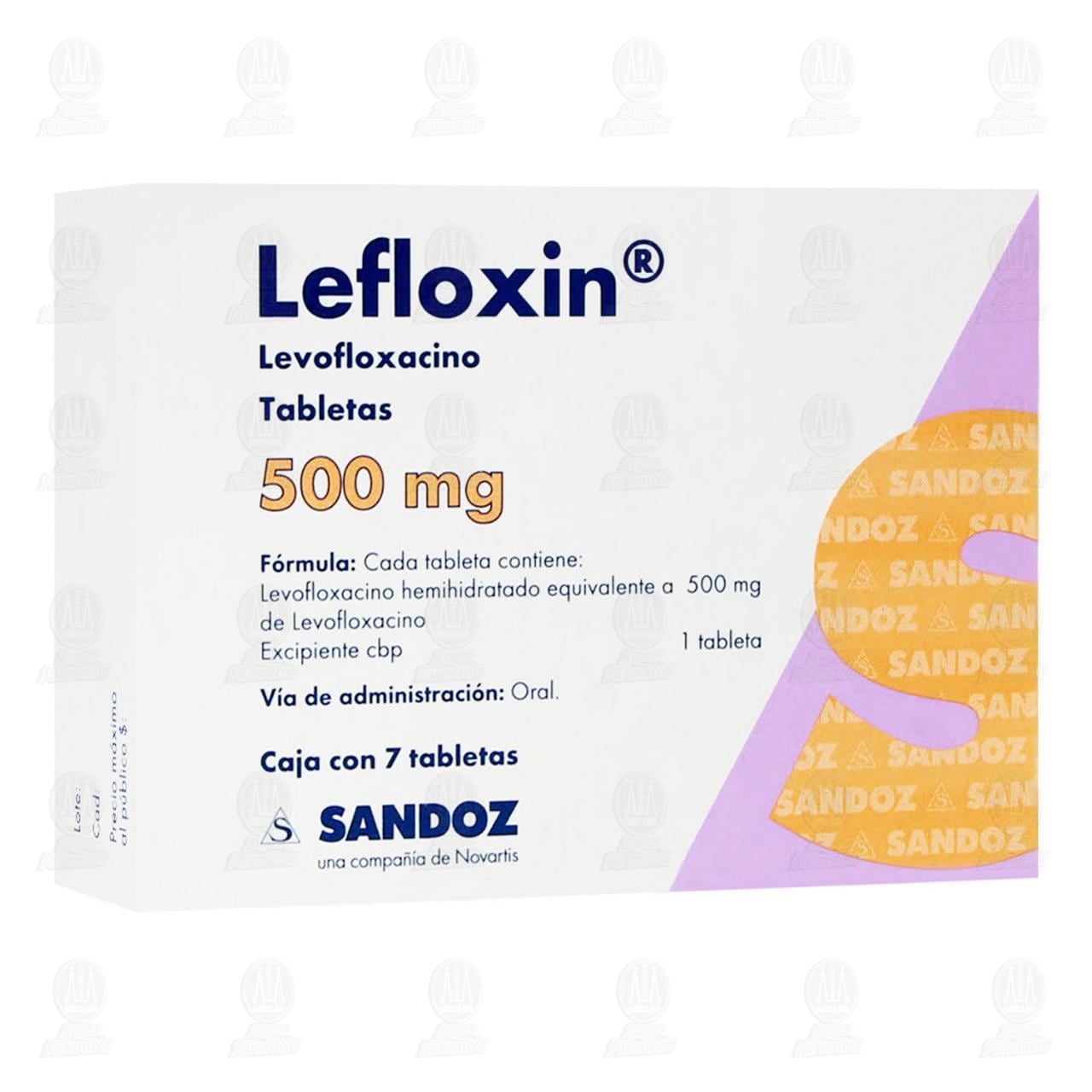 Lefloxin 500 mg, 7 Tabletas. image number 0