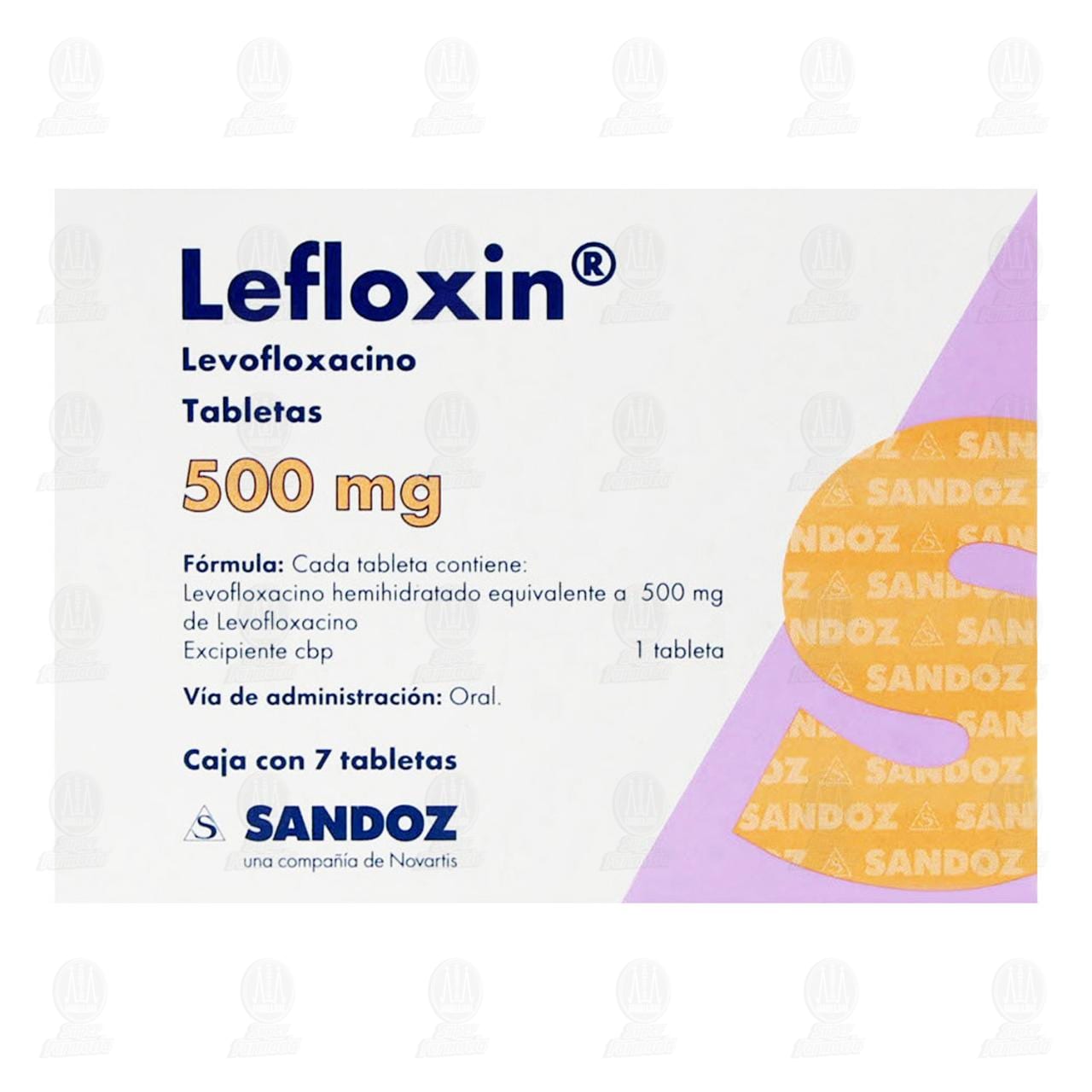 Lefloxin 500 mg, 7 Tabletas. image number 1