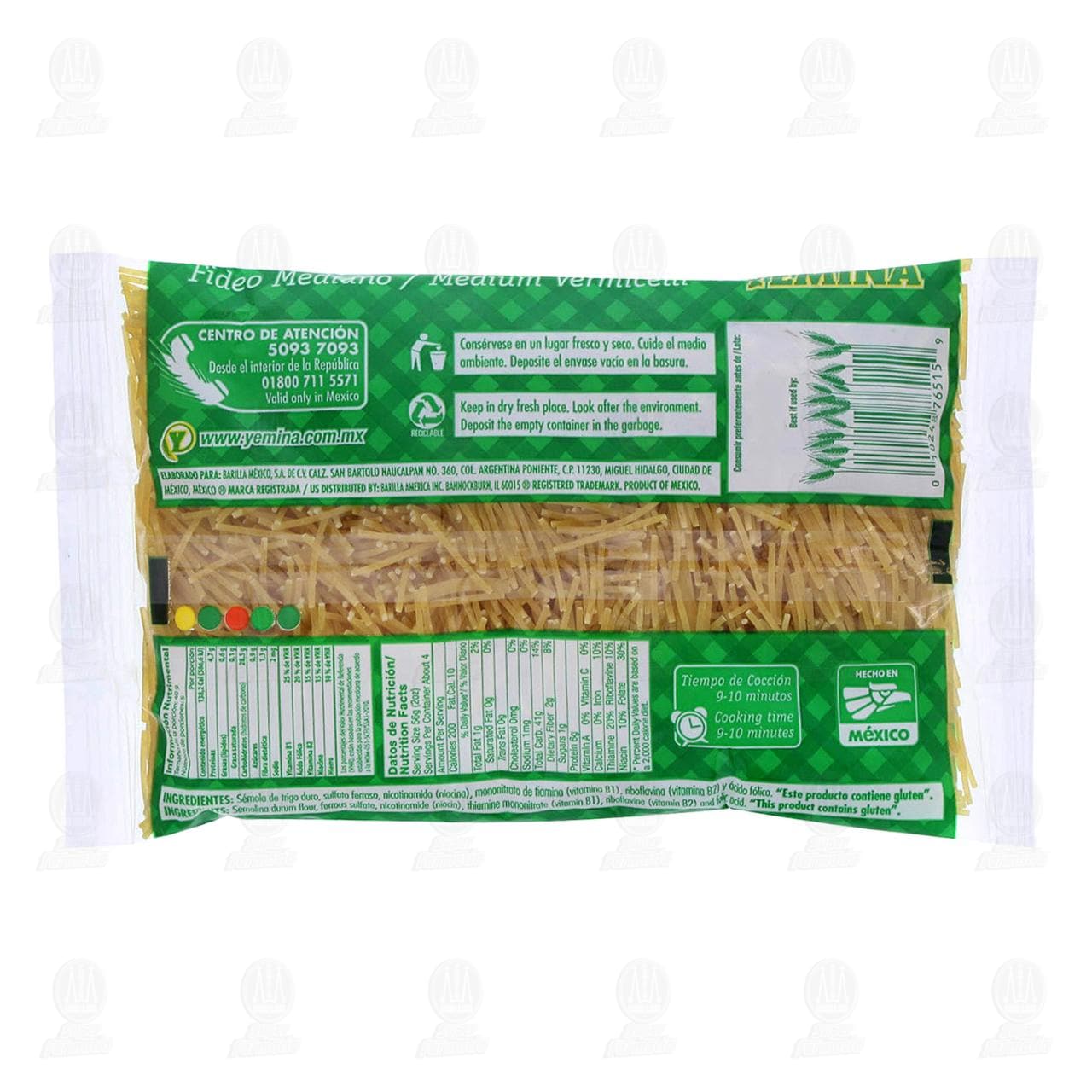 Pasta de S&eacute;mola Yemina Fideo Mediano, 200 gr. image number 1