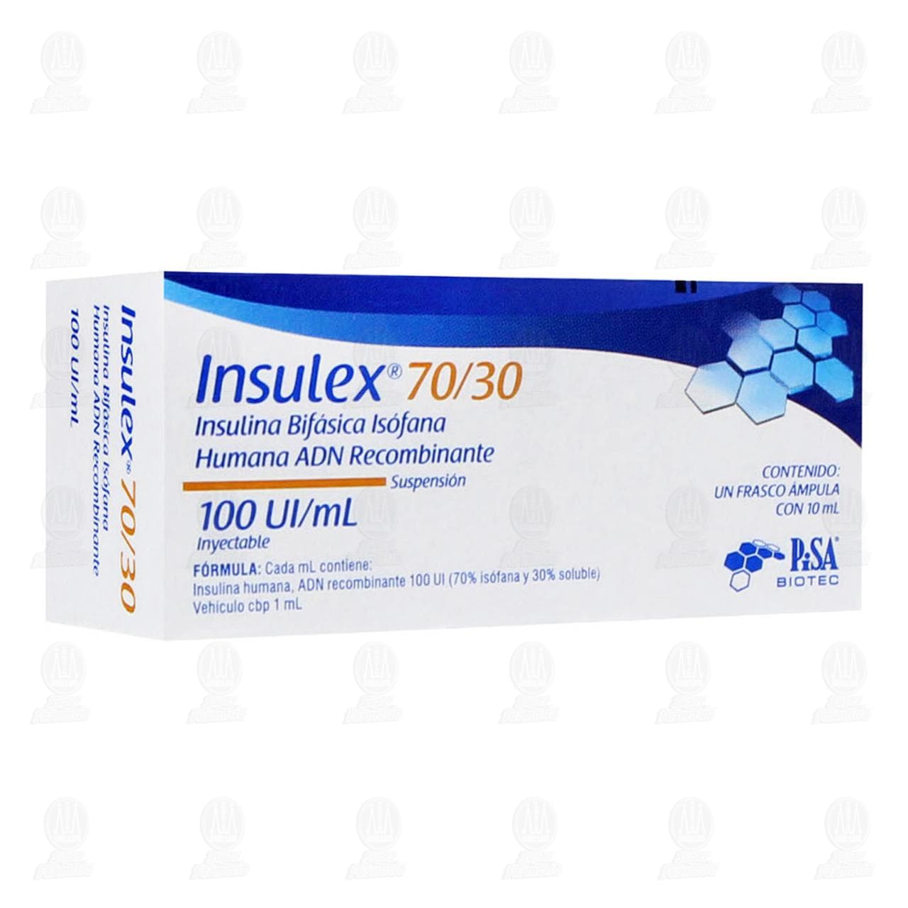 Insulex 70/30 100UI/ml Suspensión Inyectable Ámpula, 10 ml.