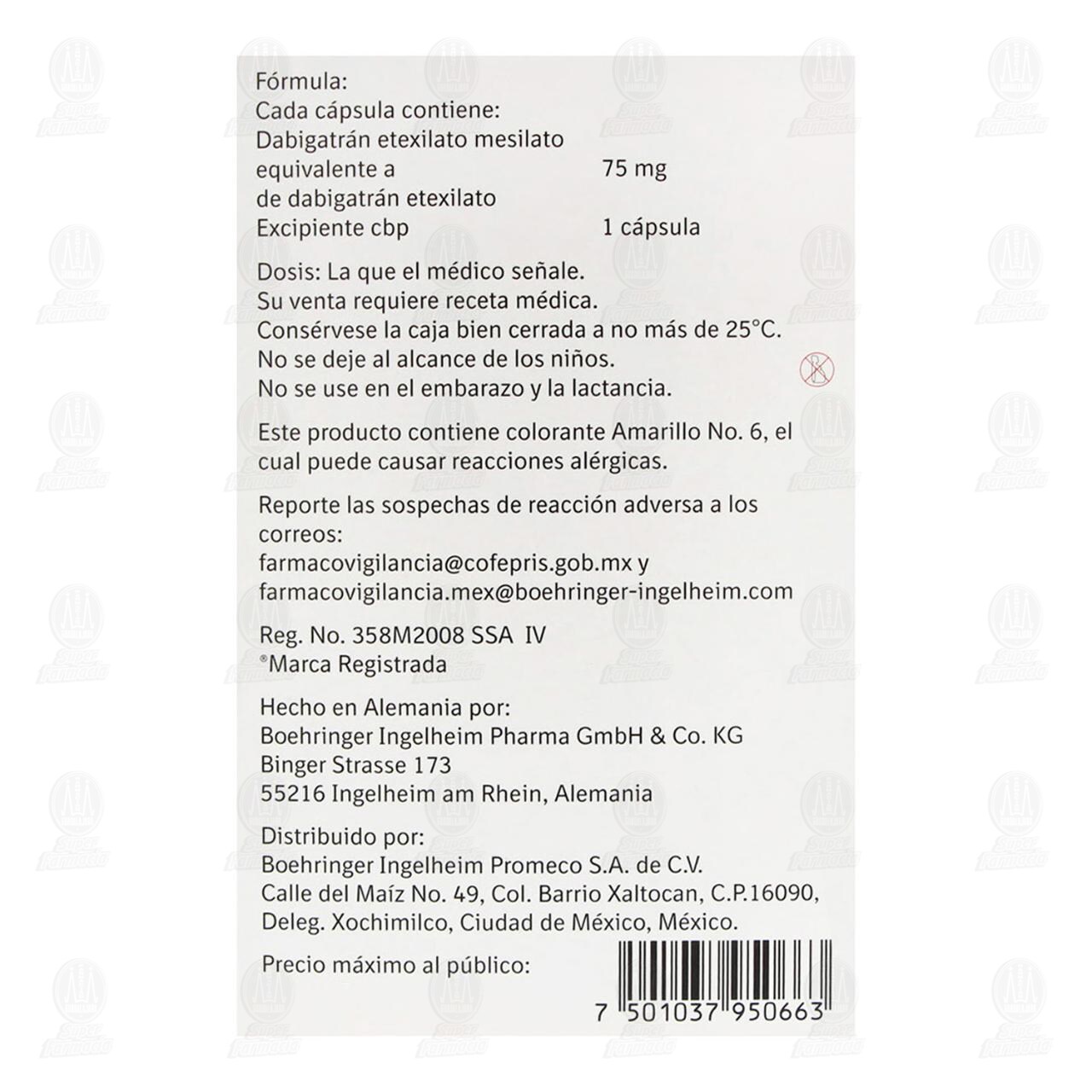 Pradaxar 75 mg, 30 C&aacute;psulas. image number 2