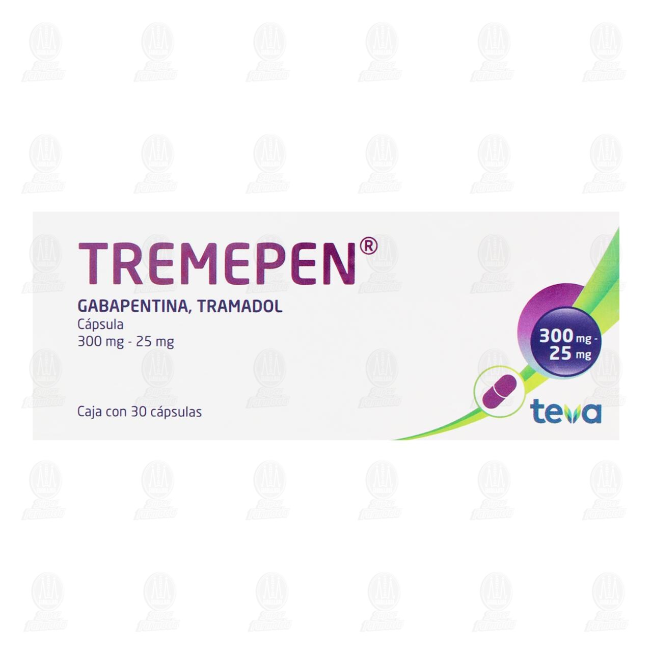 Tremepen 300mg/25mg, 30 C&aacute;psulas. image number 1