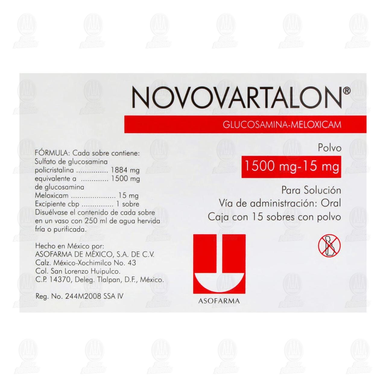 Novovartalon 1500mg/15mg Polvo, 15 Sobres. image number 2