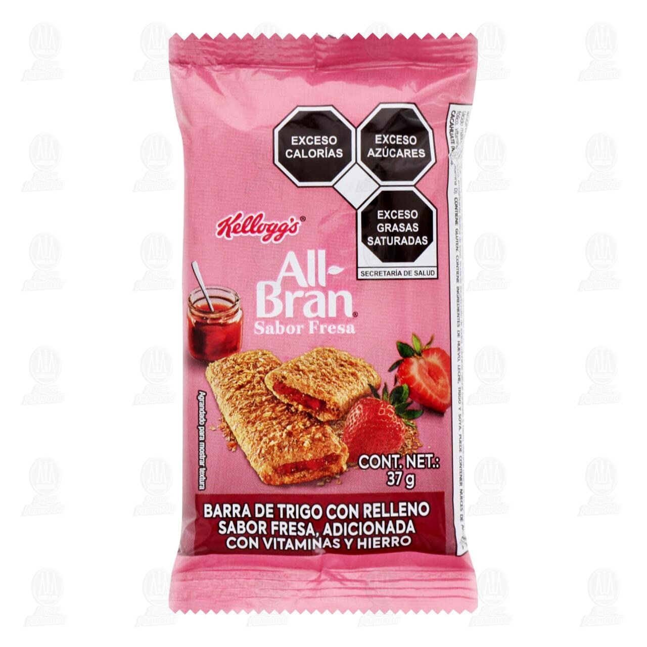 Barra Kellogg's All-Bran Sabor Fresa, 37 gr.