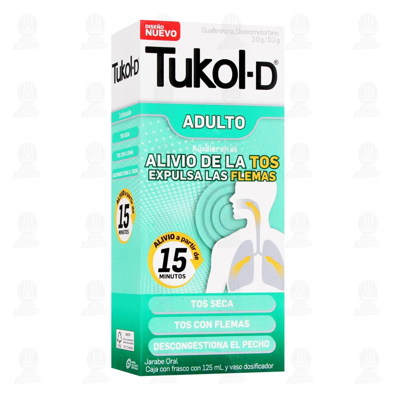 Tukol-D Jarabe Adulto, 125 ml.