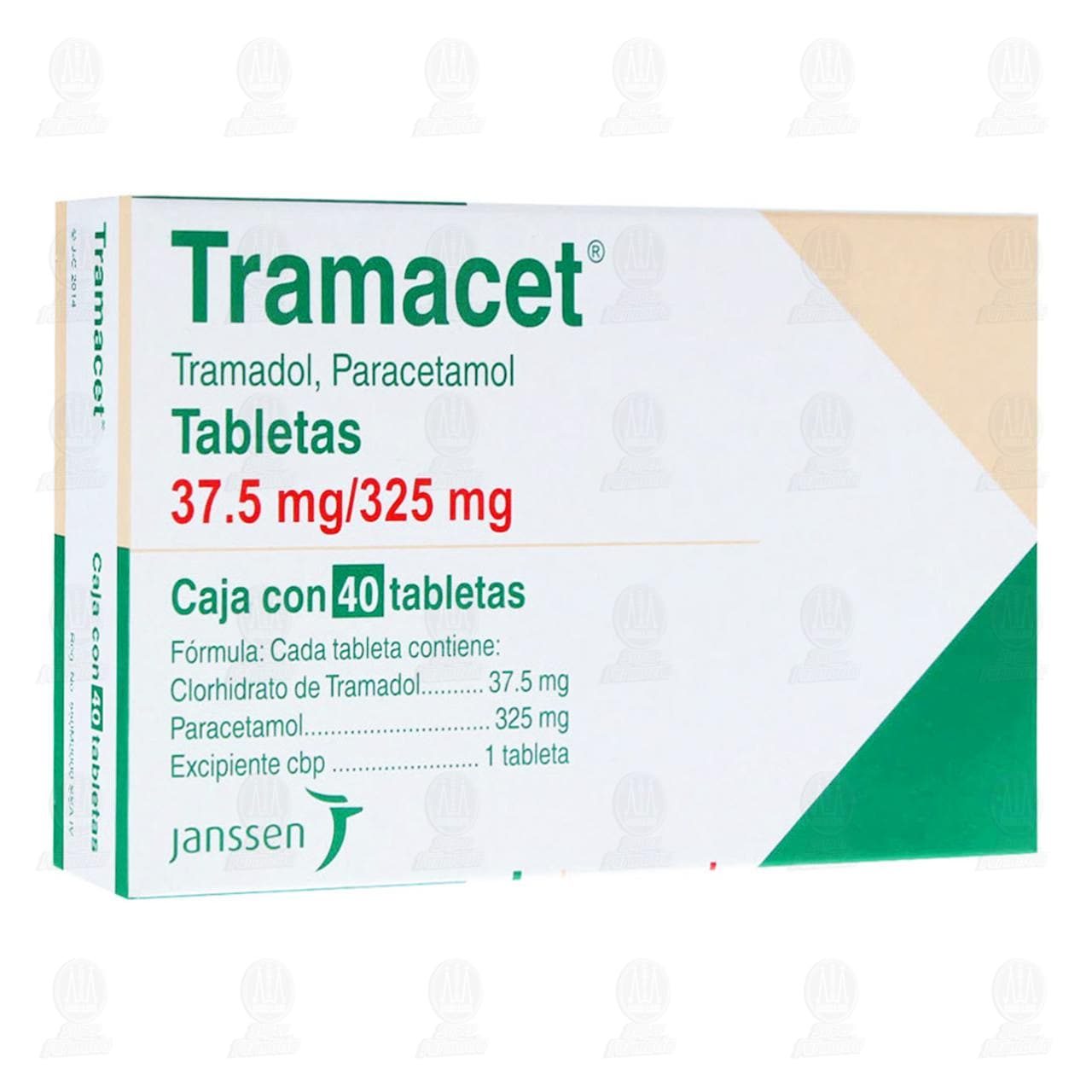 Tramacet 37.5mg/325mg, 40 Tabletas. image number 0