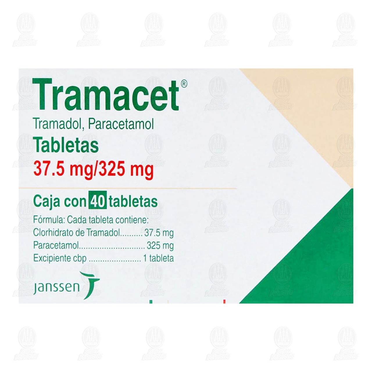 Tramacet 37.5mg/325mg, 40 Tabletas. image number 1