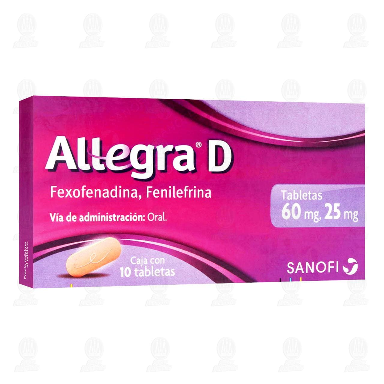 Allegra D Antihistam&iacute;nico para Congesti&oacute;n Nasal y Alergias, 10 Tabletas.