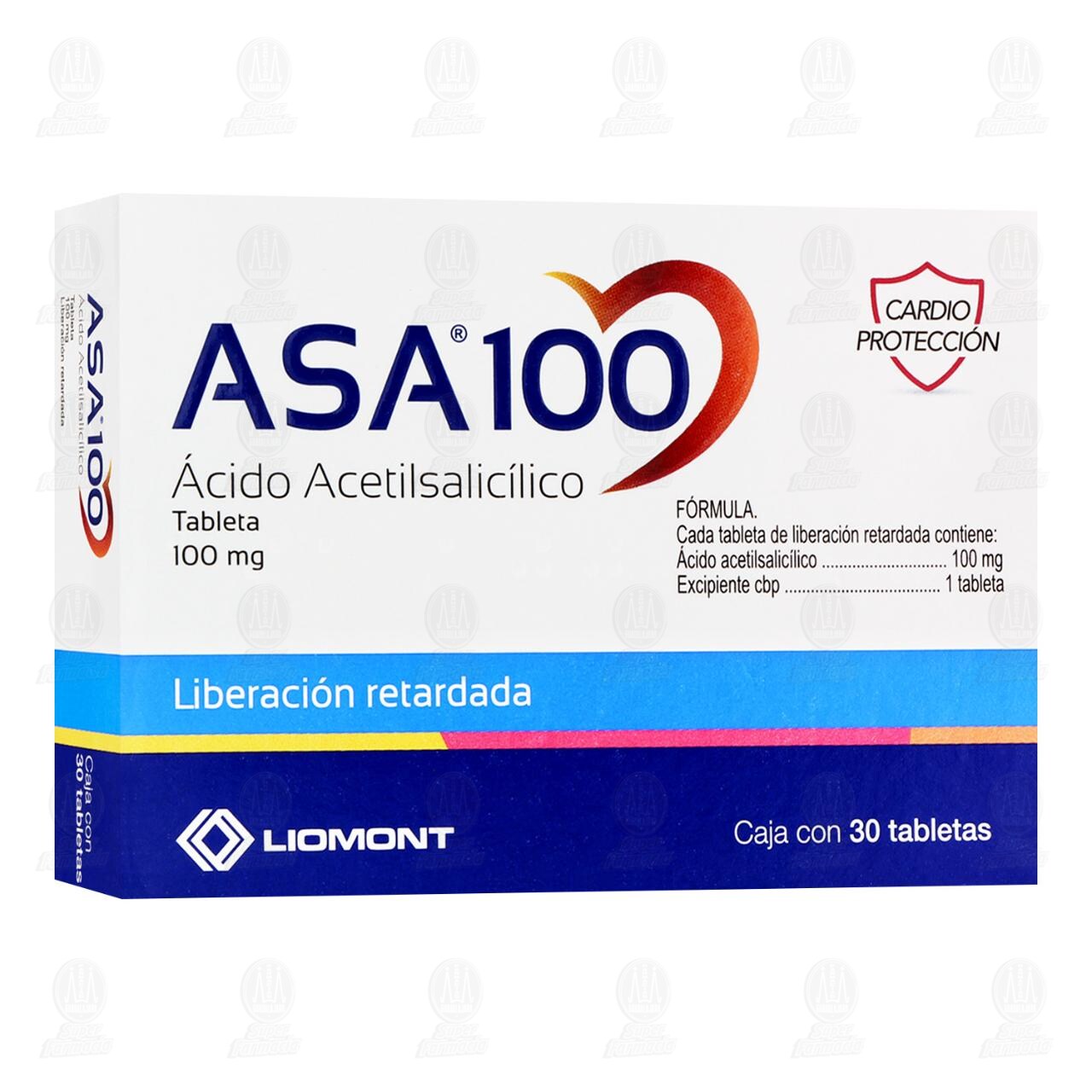 Asa 100 mg, 30 Tabletas. image number 0