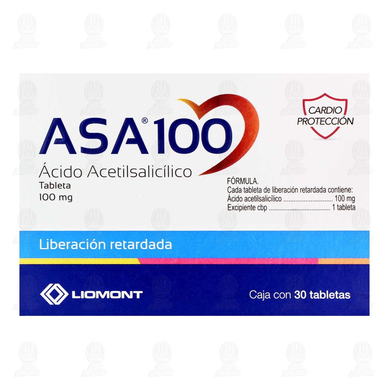 Asa 100 mg, 30 Tabletas. image number 1