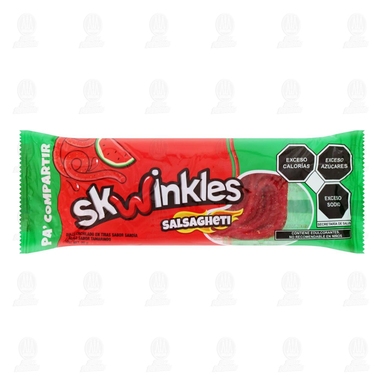 Dulce Enchilado Skwinkles Salsagheti Sabor Sand&iacute;a, 70 gr.